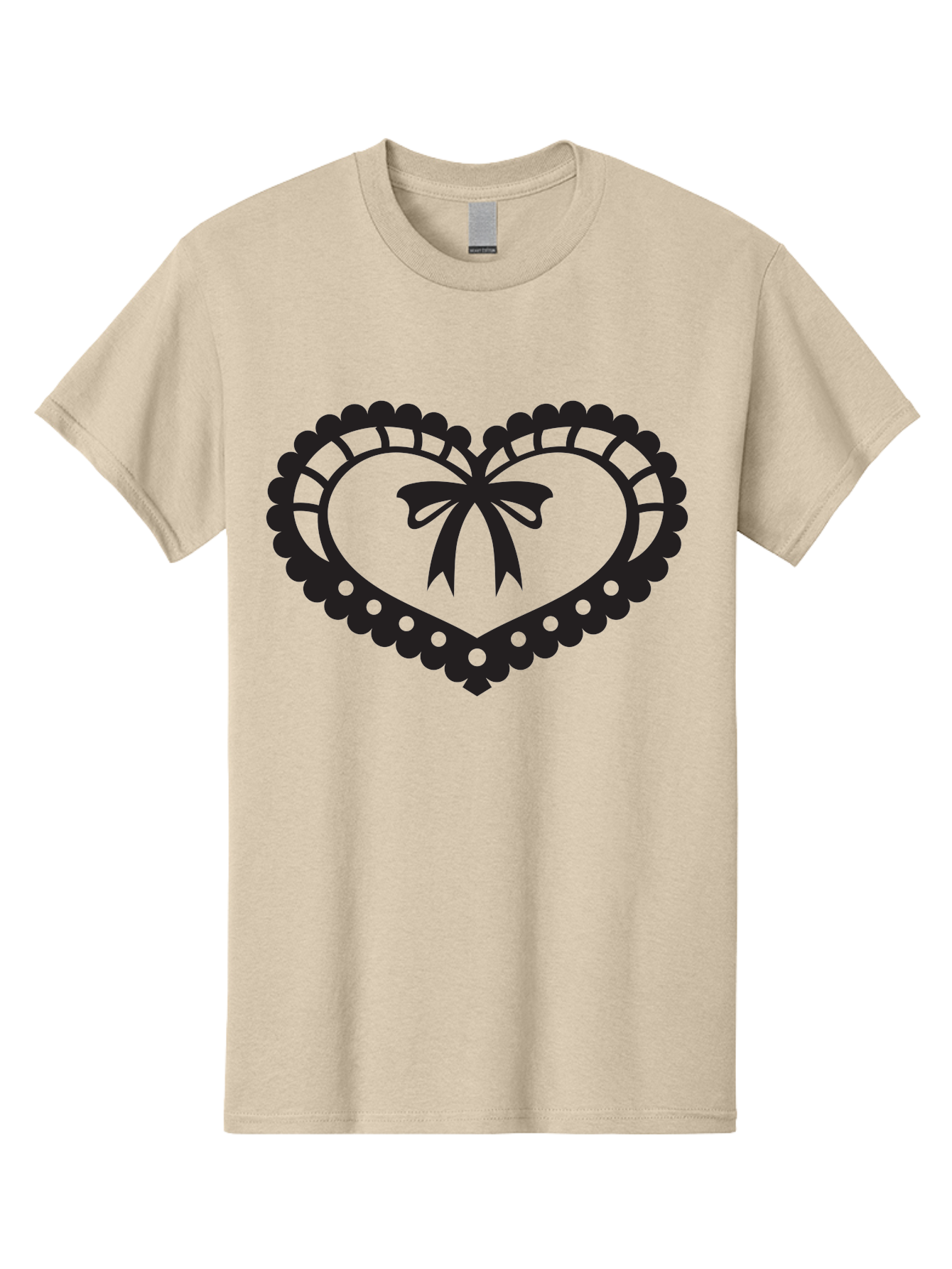 Heart-With-Bow-1 Men'S Graphic Tee, 100% Cotton, Comfortable Casual Summer Wear, Machine Washable, Heart Shape, Decorative Bow, Lace Details, Intricate Design, Love Symbol, Valentines Day, Heart Icon, Cute Graphic Aab278