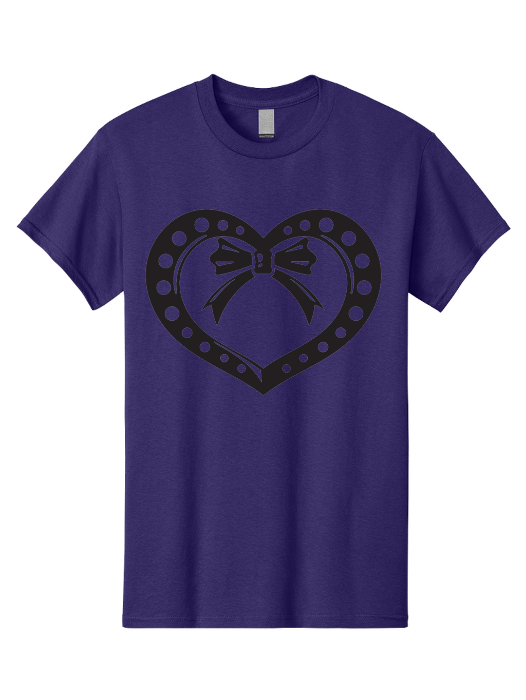 Heart-With-Bow Men'S Graphic Tee, 100% Cotton, Comfortable Casual Summer Wear, Machine Washable, Heart Shape, Bow Design, Polka Dots, Love Symbol, Romantic Gesture, Heartwarming, Cute Design, Heart Icon Aab279