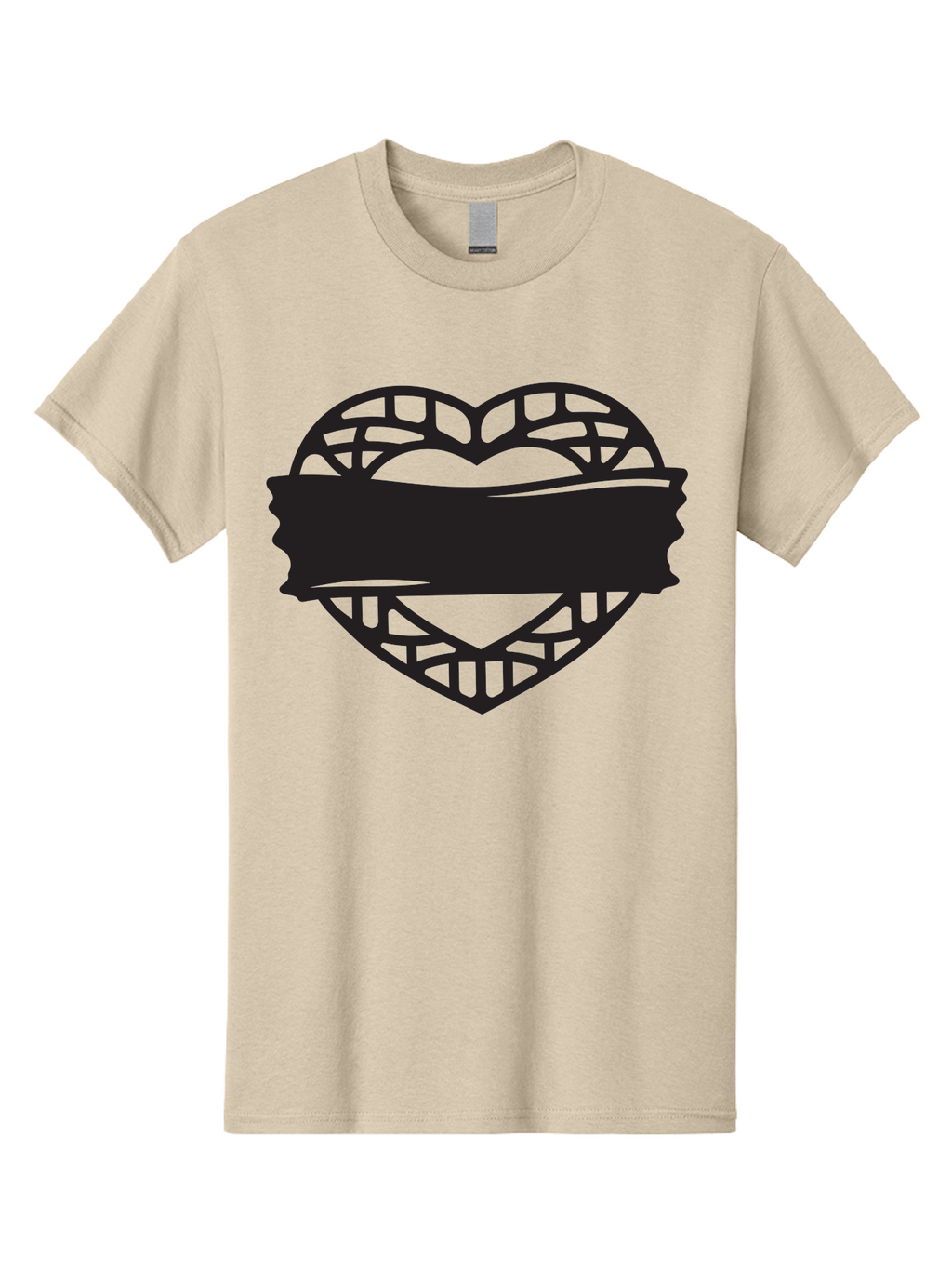 Heart-With-Duct-Tape Men'S Graphic Tee, 100% Cotton, Comfortable Casual Summer Wear, Machine Washable, Heart Shape, Intricate Design, Muzzled Heart, Love Symbol, Decorative Art, Symbolic Representation, Heart Pattern Aab281