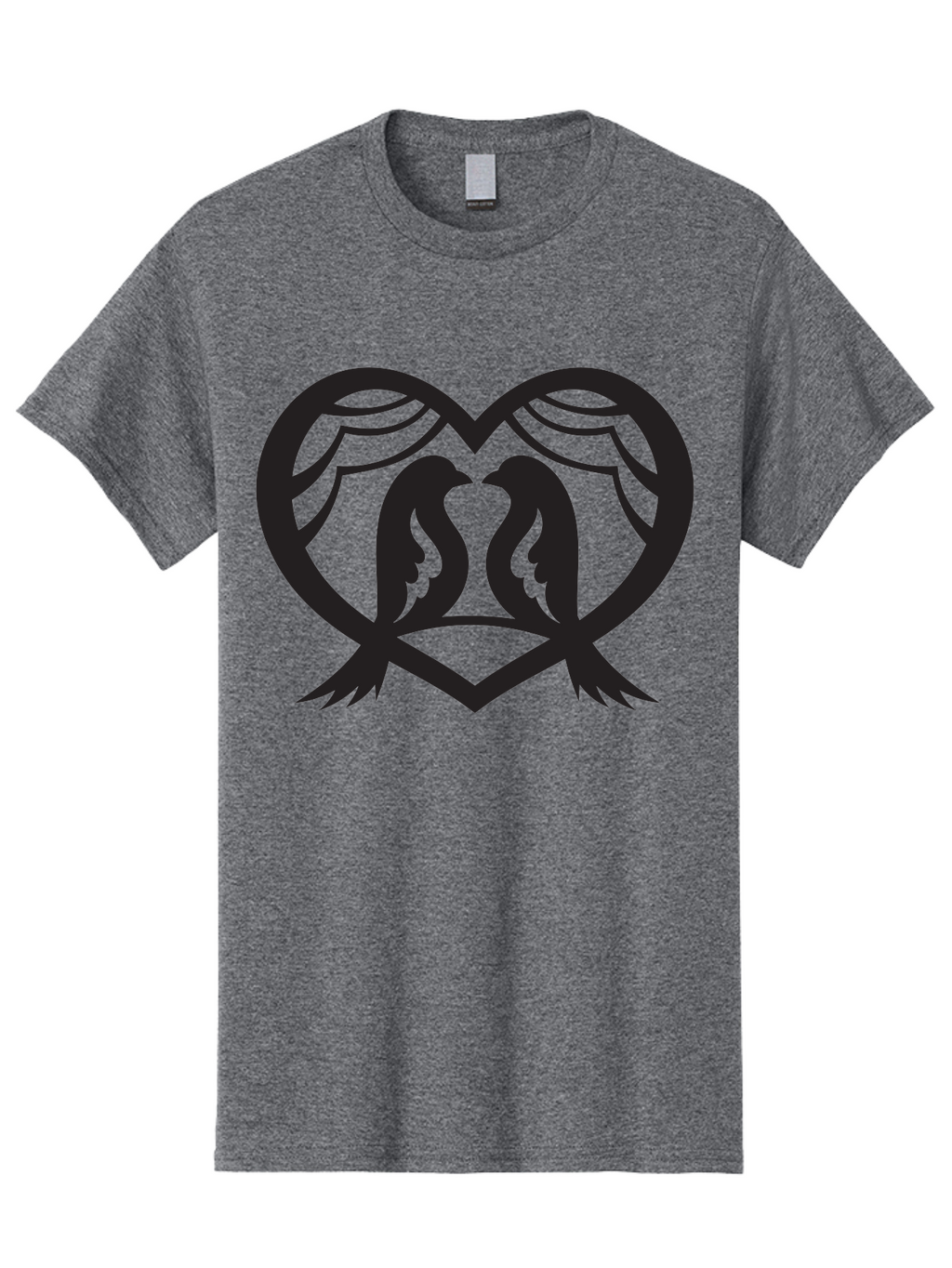 Love-Birds Men'S Graphic Tee, 100% Cotton, Comfortable Casual Summer Wear, Machine Washable, Two Doves, Doves Kissing, Heart Shape, Symbol Of Love, Peaceful Doves, Love Birds, Heart Symbol, Gentle Creatures, Symbolic Art, Dove Hearts Aab293