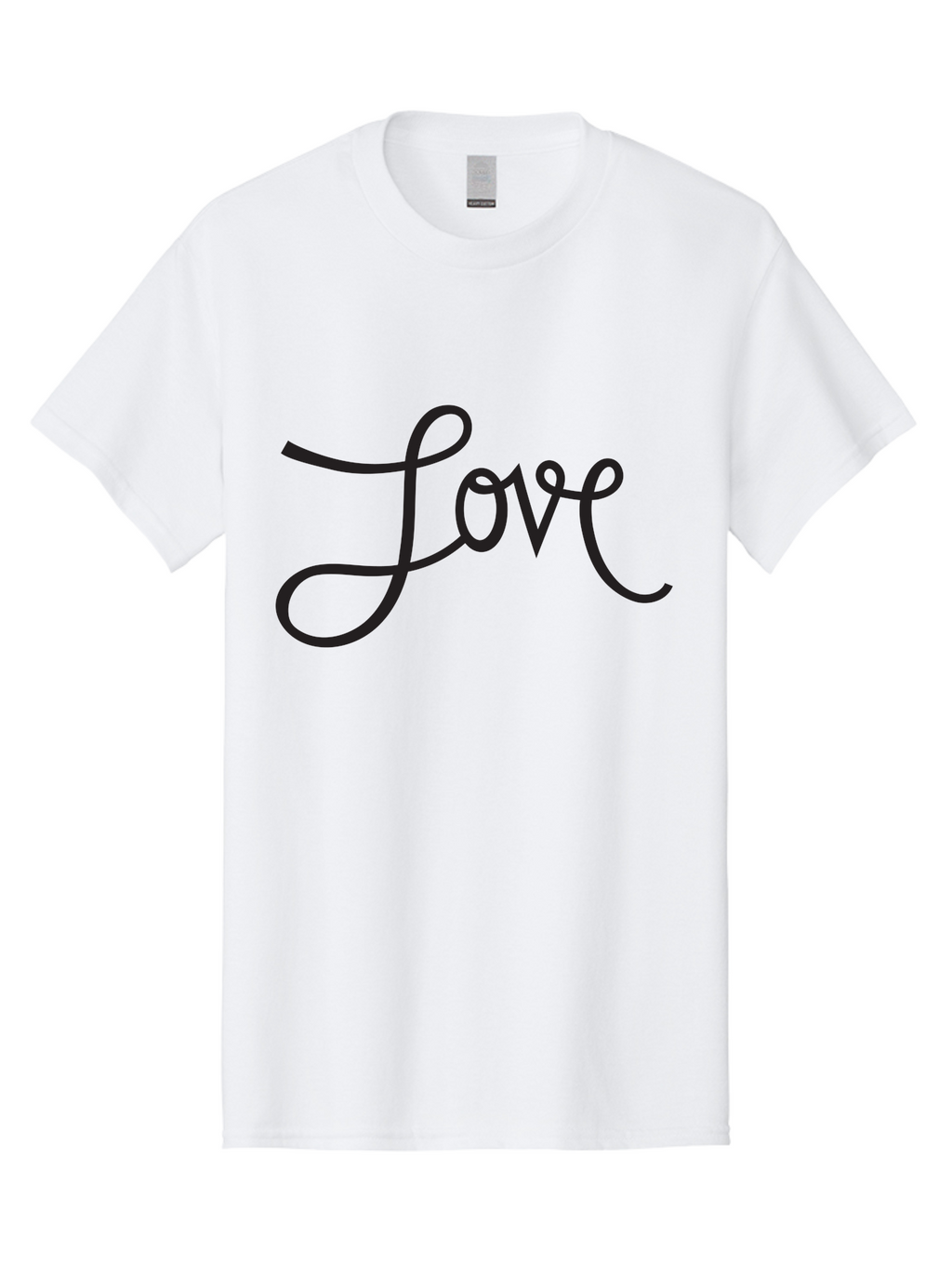 Love Men'S Graphic Tee, 100% Cotton, Comfortable Casual Summer Wear, Machine Washable, Love Typography, Cursive Font, Black Text, Romantic Quote, Affectionate Message, Heartwarming Phrase, Elegant Script Aab294