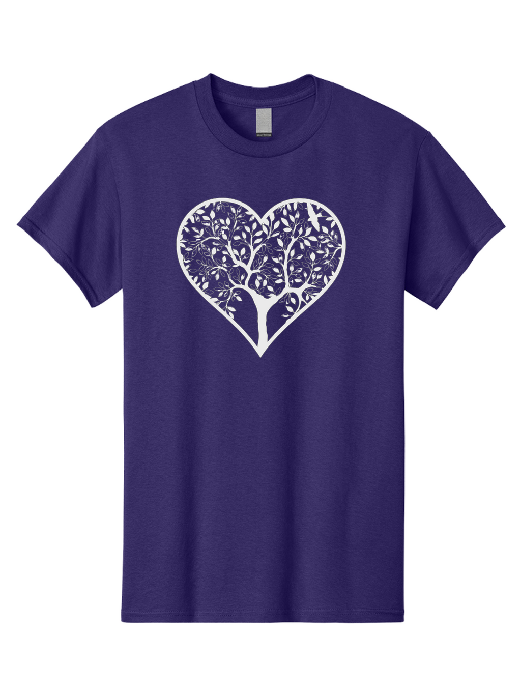 Tree-Of-Life-Heart Men'S Graphic Tee, 100% Cotton, Comfortable Casual Summer Wear, Machine Washable, Tree In Heart Shape, Leafy Branches, Symbolic Art, Love And Nature, Heart-Shaped Tree, Intricate Design, Symbolic Representation, Aab308