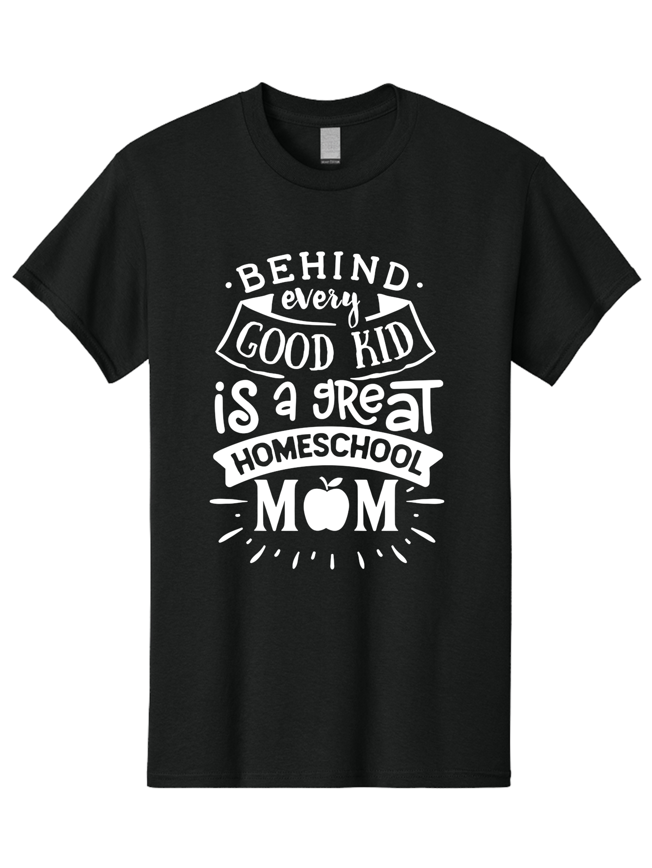 Behind-Every-Good-Kid-1 Men'S Graphic Tee, 100% Cotton, Comfortable Casual Summer Wear, Machine Washable, Homeschool Mom Appreciation, Proud Parent, Education Support, Homeschooling Journey, Dedicated Mother, Behind Every Good Kid Aab313