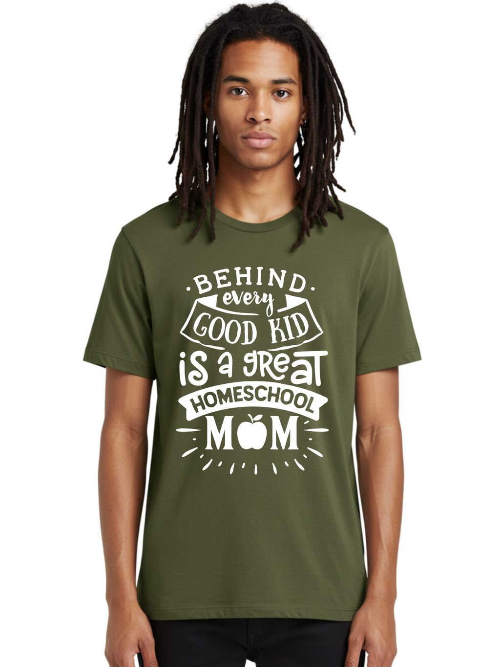 Behind-Every-Good-Kid-1 Men'S Graphic Tee, 100% Cotton, Comfortable Casual Summer Wear, Machine Washable, Homeschool Mom Appreciation, Proud Parent, Education Support, Homeschooling Journey, Dedicated Mother, Behind Every Good Kid Aab313