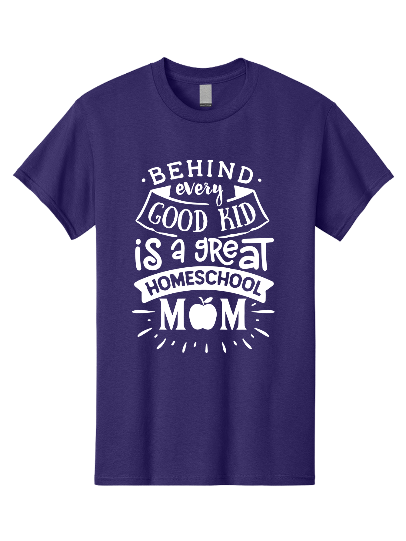 Behind-Every-Good-Kid-1 Men'S Graphic Tee, 100% Cotton, Comfortable Casual Summer Wear, Machine Washable, Homeschool Mom Appreciation, Proud Parent, Education Support, Homeschooling Journey, Dedicated Mother, Behind Every Good Kid Aab313