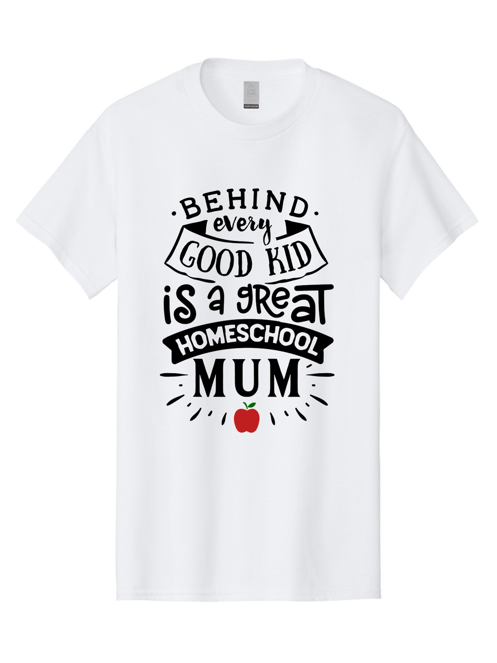 Behind-Every-Good-Kid-3 Men'S Graphic Tee, 100% Cotton, Comfortable Casual Summer Wear, Machine Washable, Homeschool Mum Appreciation, Proud Homeschool Parent, Supportive Mother, Homeschooling Journey, Behind Every Good Kid, Aab315
