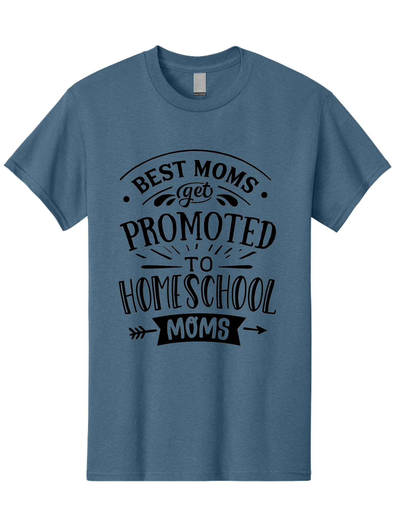 Best-Moms-Get-Promoted-To-Homeschool-Moms-1 Men'S Graphic Tee, 100% Cotton, Comfortable Casual Summer Wear, Machine Washable, Homeschool Mom, Best Mom, Parenting Humor, Educational Mom, Homeschooling Mom, Mother'S Day Gift, Mom'S Promotion, Aab320