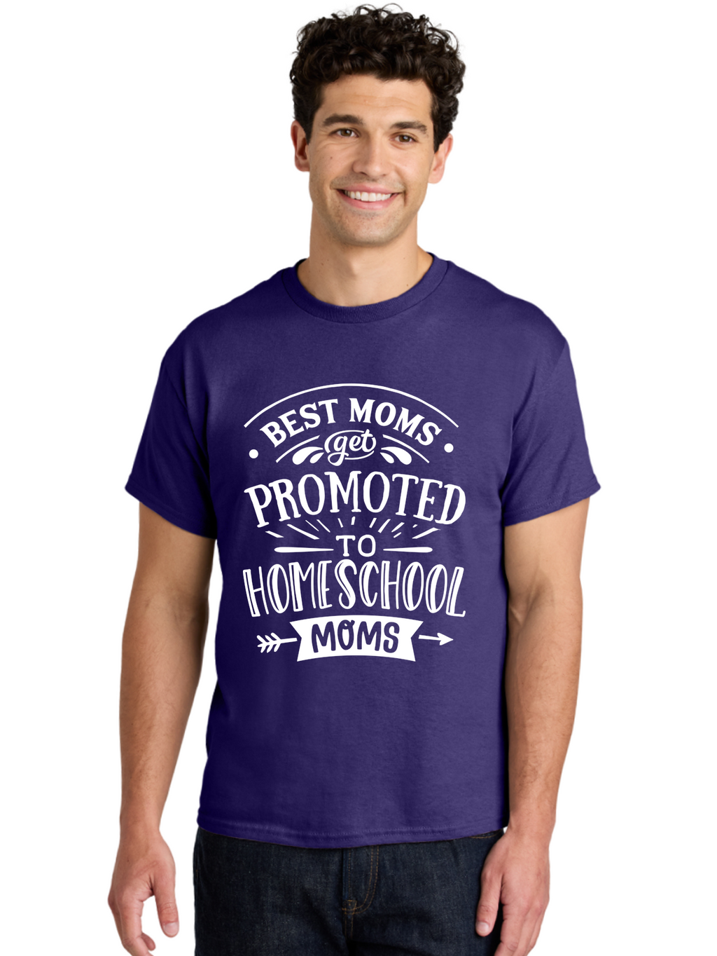 Best-Moms-Get-Promoted-To-Homeschool-Moms Men'S Graphic Tee, 100% Cotton, Comfortable Casual Summer Wear, Machine Washable, Homeschooling Mom, Best Mom, Mom Quotes, Homeschool Mom Quotes, Funny Mom Quotes, Mom Life, Parenting Humor, Aab321