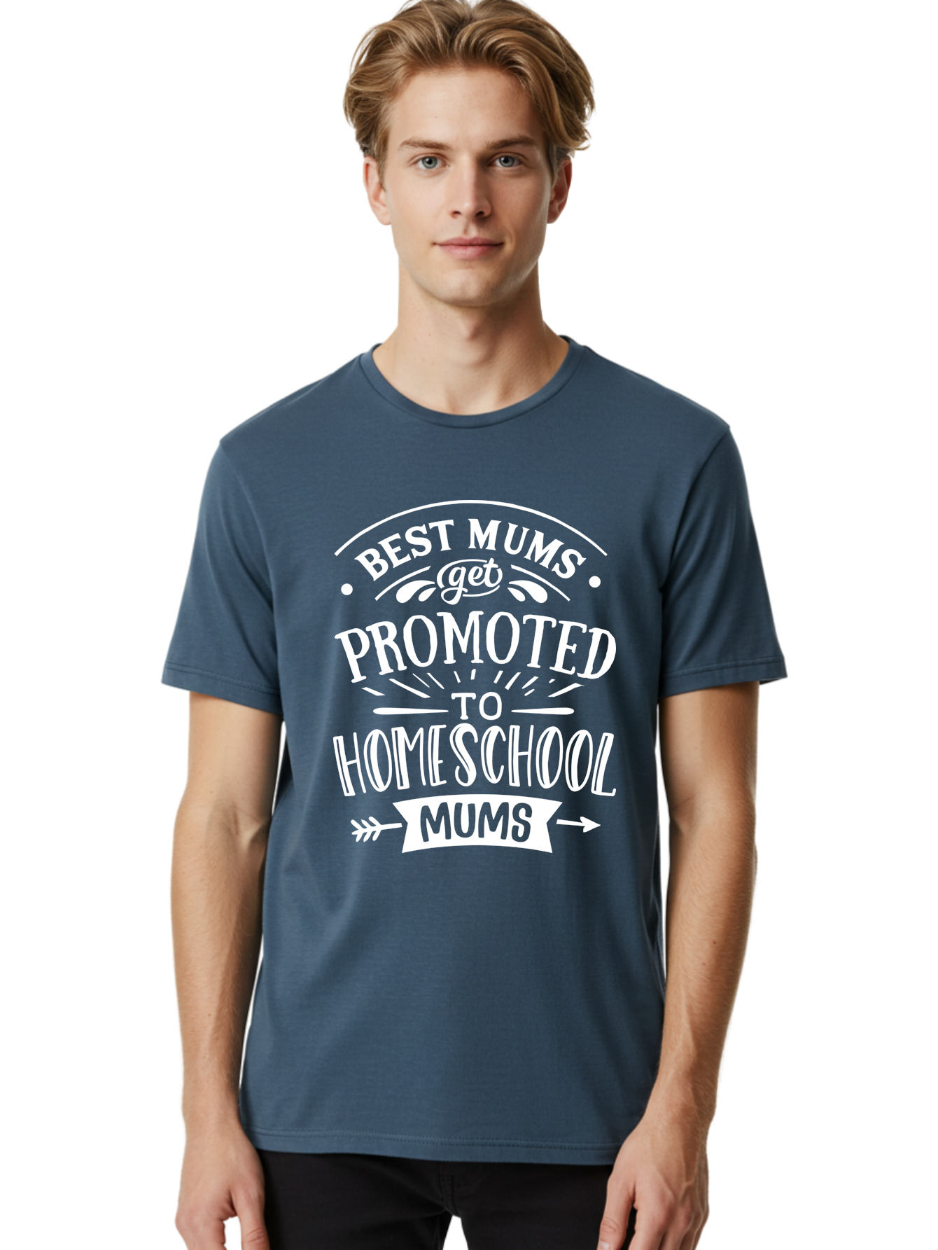 Best-Mums-Get-Promoted-To-Homeschool-Mums Men'S Graphic Tee, 100% Cotton, Comfortable Casual Summer Wear, Machine Washable, Homeschool Mums, Best Mums, Promotion, Parenting, Education, Homeschooling, Mom Life, Motherhood, Funny Quote, Aab322
