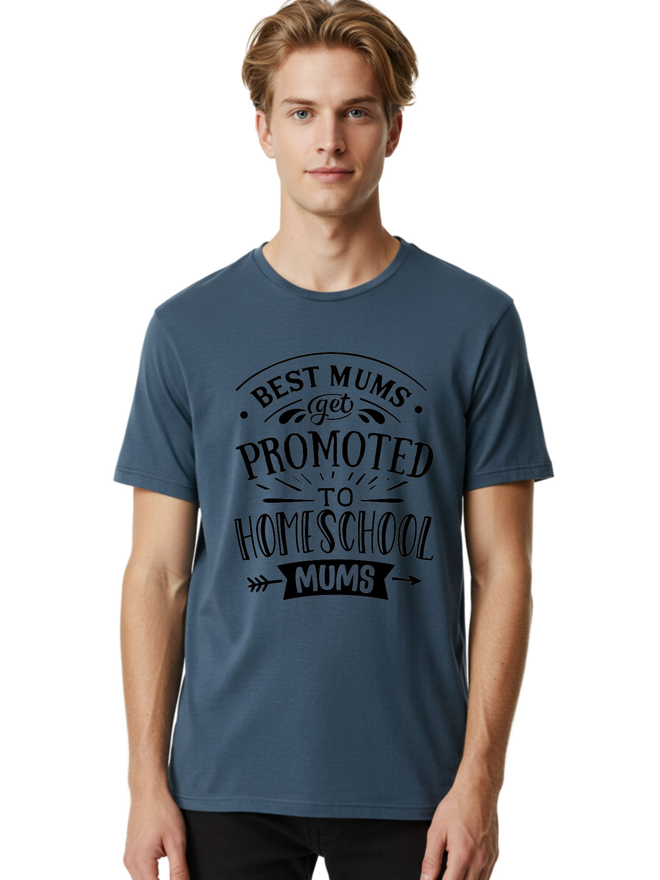 Best-Mums-Get-Promoted Men'S Graphic Tee, 100% Cotton, Comfortable Casual Summer Wear, Machine Washable, Homeschooling Moms, Parenting Quotes, Homeschool Mom Quotes, Funny Mom Quotes, Mom Appreciation, Motherhood, Homeschooling, Aab323