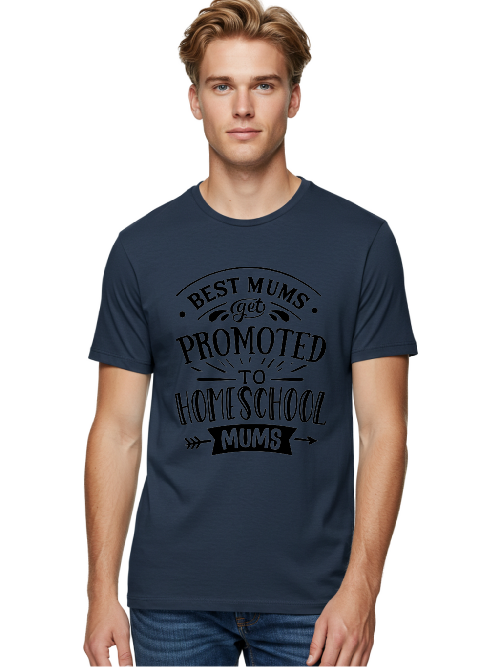 Best-Mums-Get-Promoted Men'S Graphic Tee, 100% Cotton, Comfortable Casual Summer Wear, Machine Washable, Homeschooling Moms, Parenting Quotes, Homeschool Mom Quotes, Funny Mom Quotes, Mom Appreciation, Motherhood, Homeschooling, Aab323