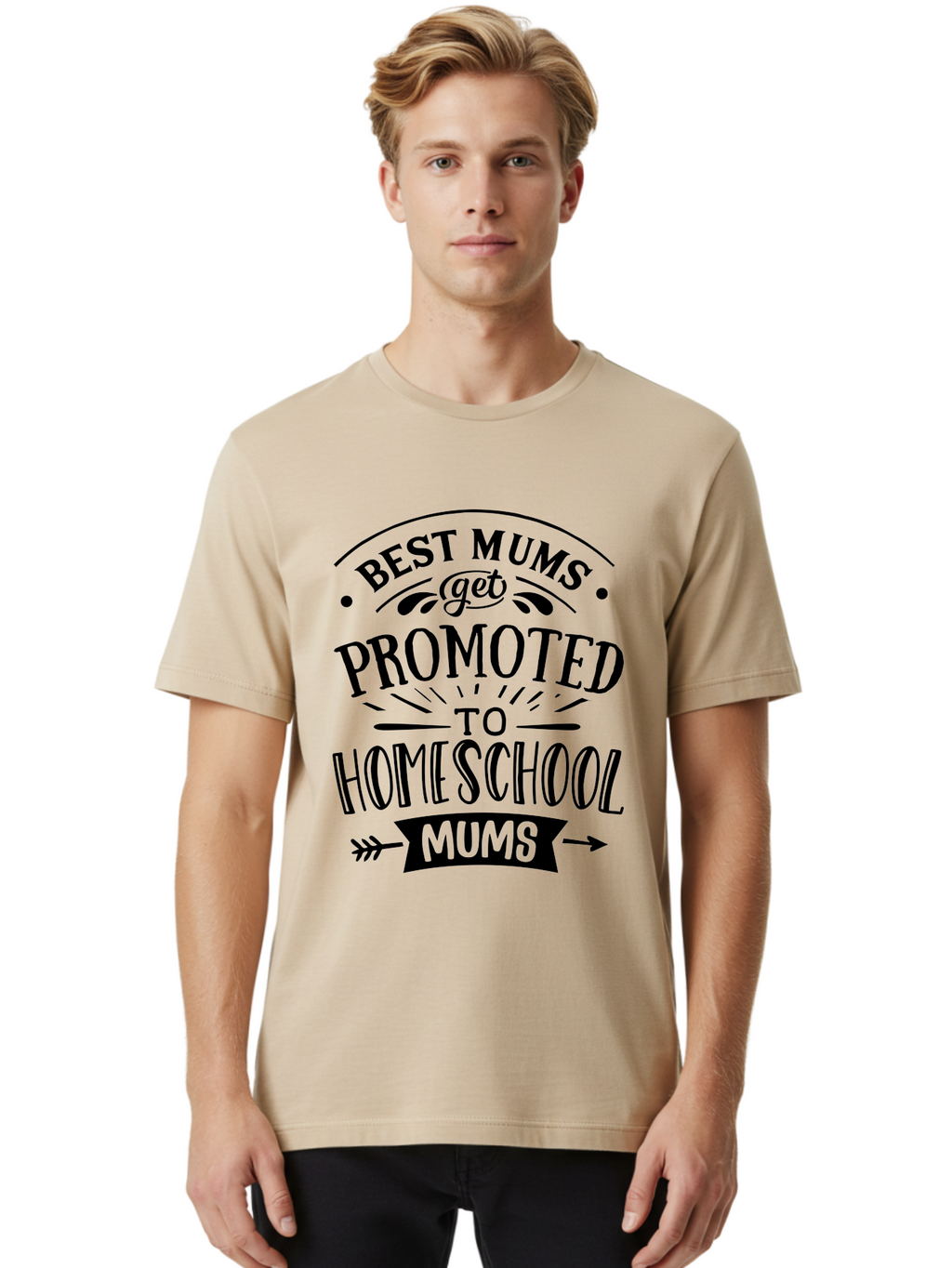 Best-Mums-Get-Promoted Men'S Graphic Tee, 100% Cotton, Comfortable Casual Summer Wear, Machine Washable, Homeschooling Moms, Parenting Quotes, Homeschool Mom Quotes, Funny Mom Quotes, Mom Appreciation, Motherhood, Homeschooling, Aab323