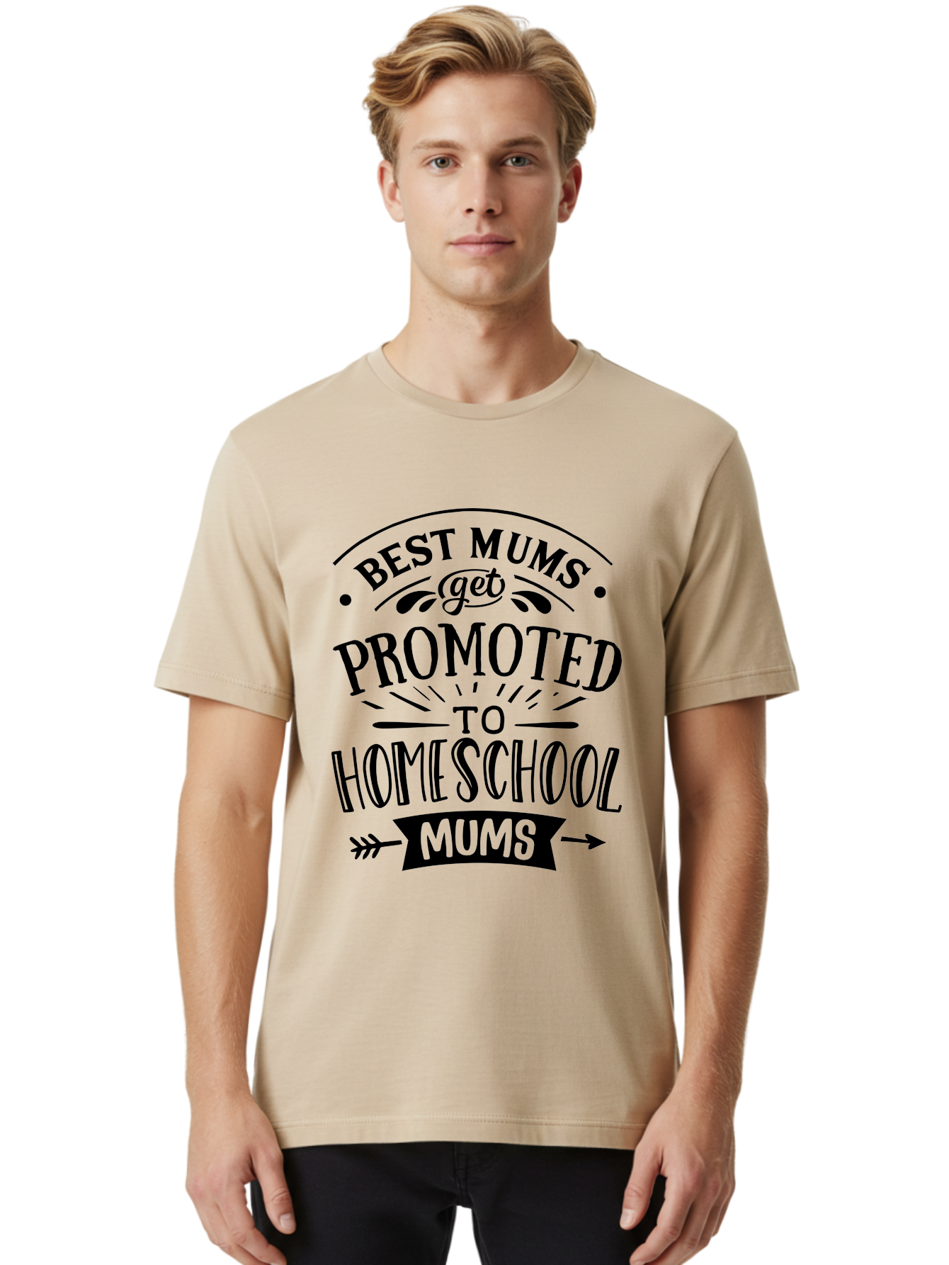 Best-Mums-Get-Promoted Men'S Graphic Tee, 100% Cotton, Comfortable Casual Summer Wear, Machine Washable, Homeschooling Moms, Parenting Quotes, Homeschool Mom Quotes, Funny Mom Quotes, Mom Appreciation, Motherhood, Homeschooling, Aab323