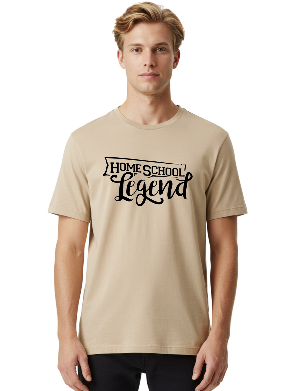 Home-School-Legend Men'S Graphic Tee, 100% Cotton, Comfortable Casual Summer Wear, Machine Washable, Home School Legend, Homeschooling, Personalized Learning, Custom Education, Educational Excellence, Homeschool Pride Aab332