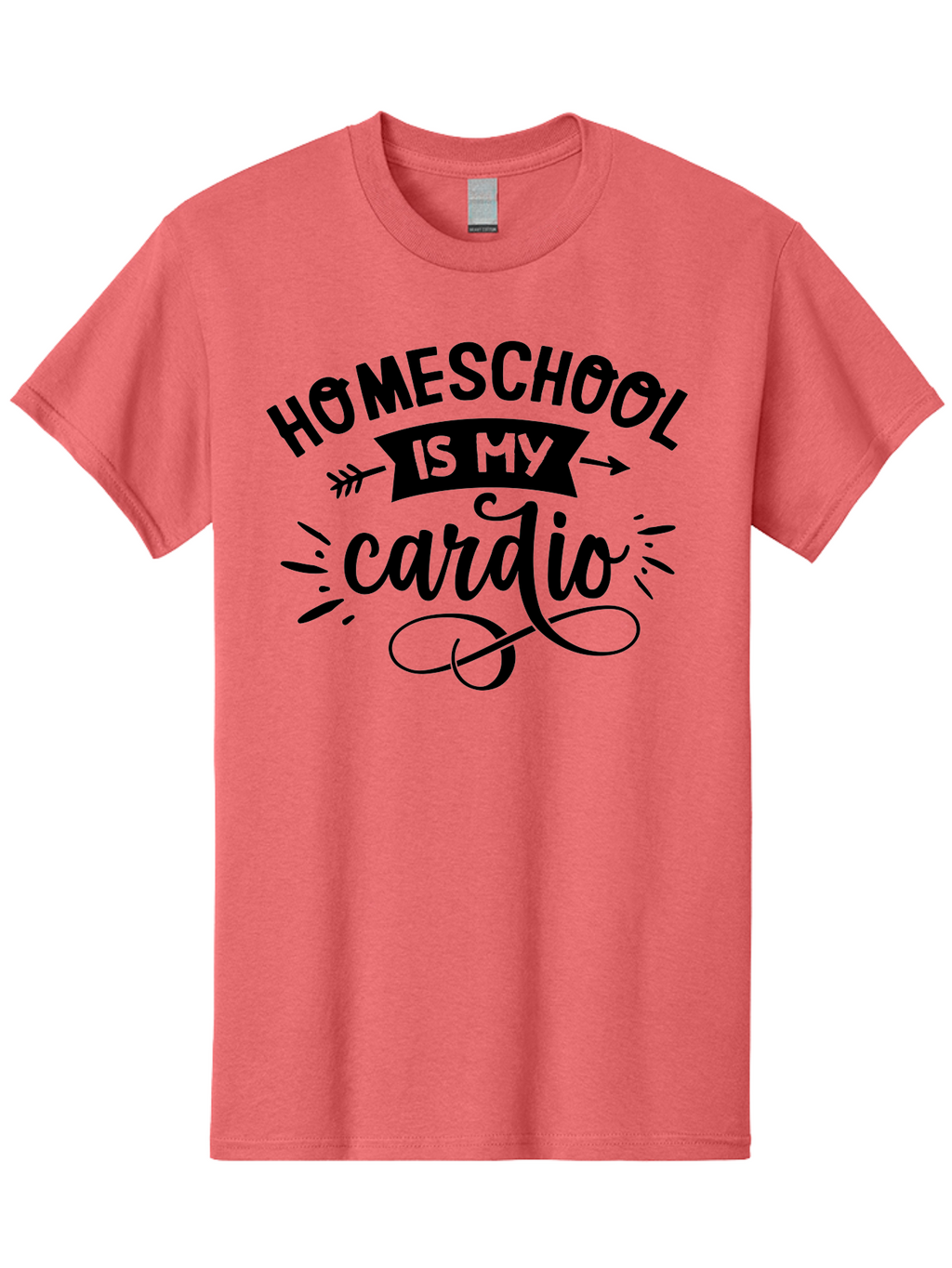 Homeschool-Is-My-Cardio-1 Men'S Graphic Tee, 100% Cotton, Comfortable Casual Summer Wear, Machine Washable, Homeschool, Cardio Workout, Motivational Quote, Fitness Inspiration, Humorous Saying, Parenting Humor, Educational Quotes Aab351