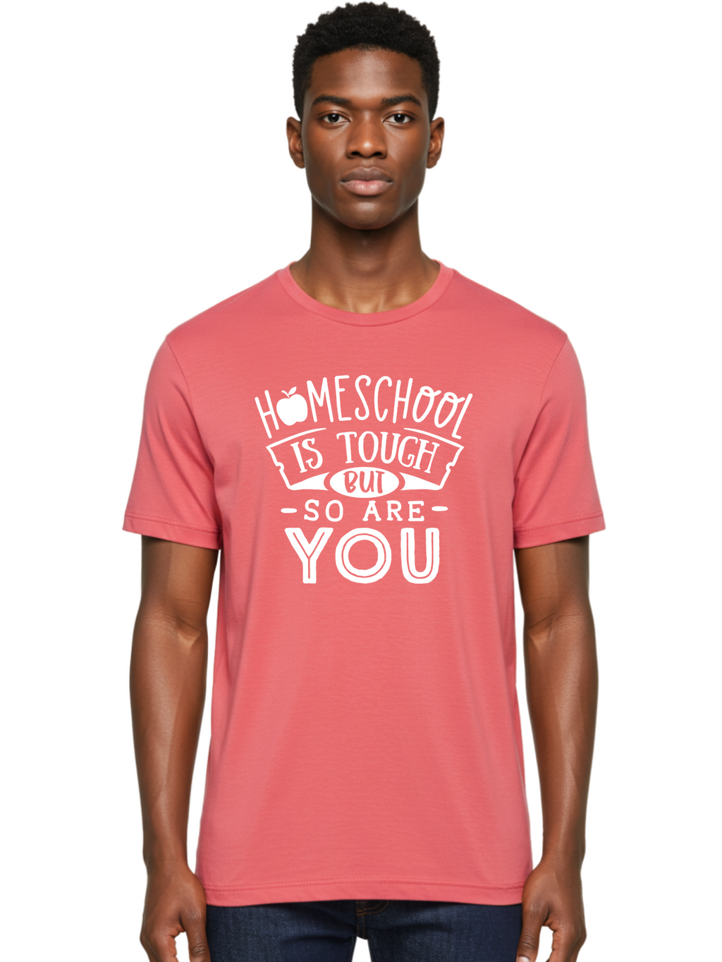 Homeschool-Is-Tough-But-So-Are-You-1 Men'S Graphic Tee, 100% Cotton, Comfortable Casual Summer Wear, Machine Washable, Homeschool Inspiration, Motivational Quote, Educational Support, Parenting Encouragement, Tough Homeschooling, Aab353