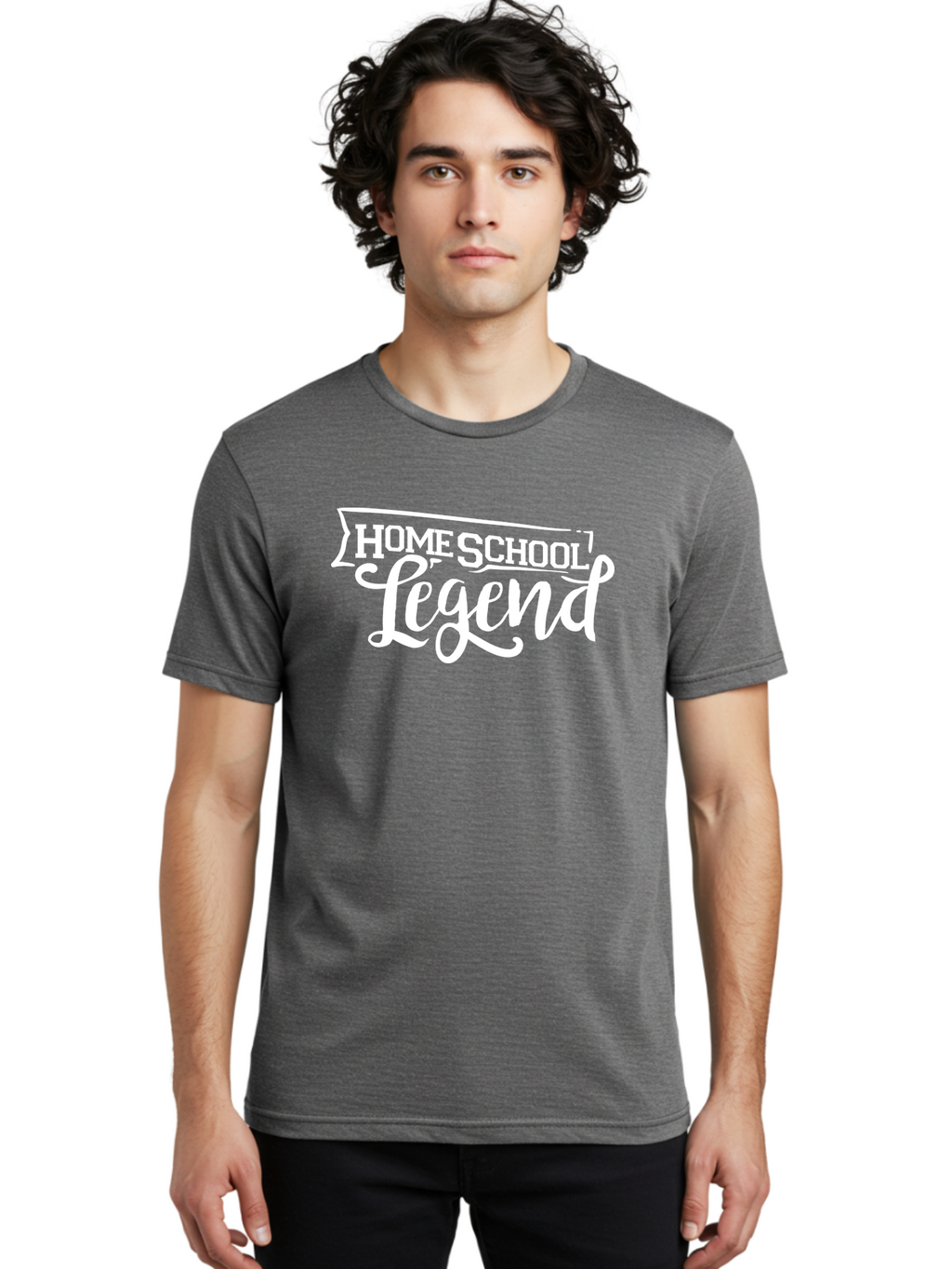 Homeschool-Legend Men'S Graphic Tee, 100% Cotton, Comfortable Casual Summer Wear, Machine Washable, Homeschool Legend, Homeschooling, Education, Learning, Custom Design, Personalized Logo, Inspirational Quote, Motivational Phrase, Aab357