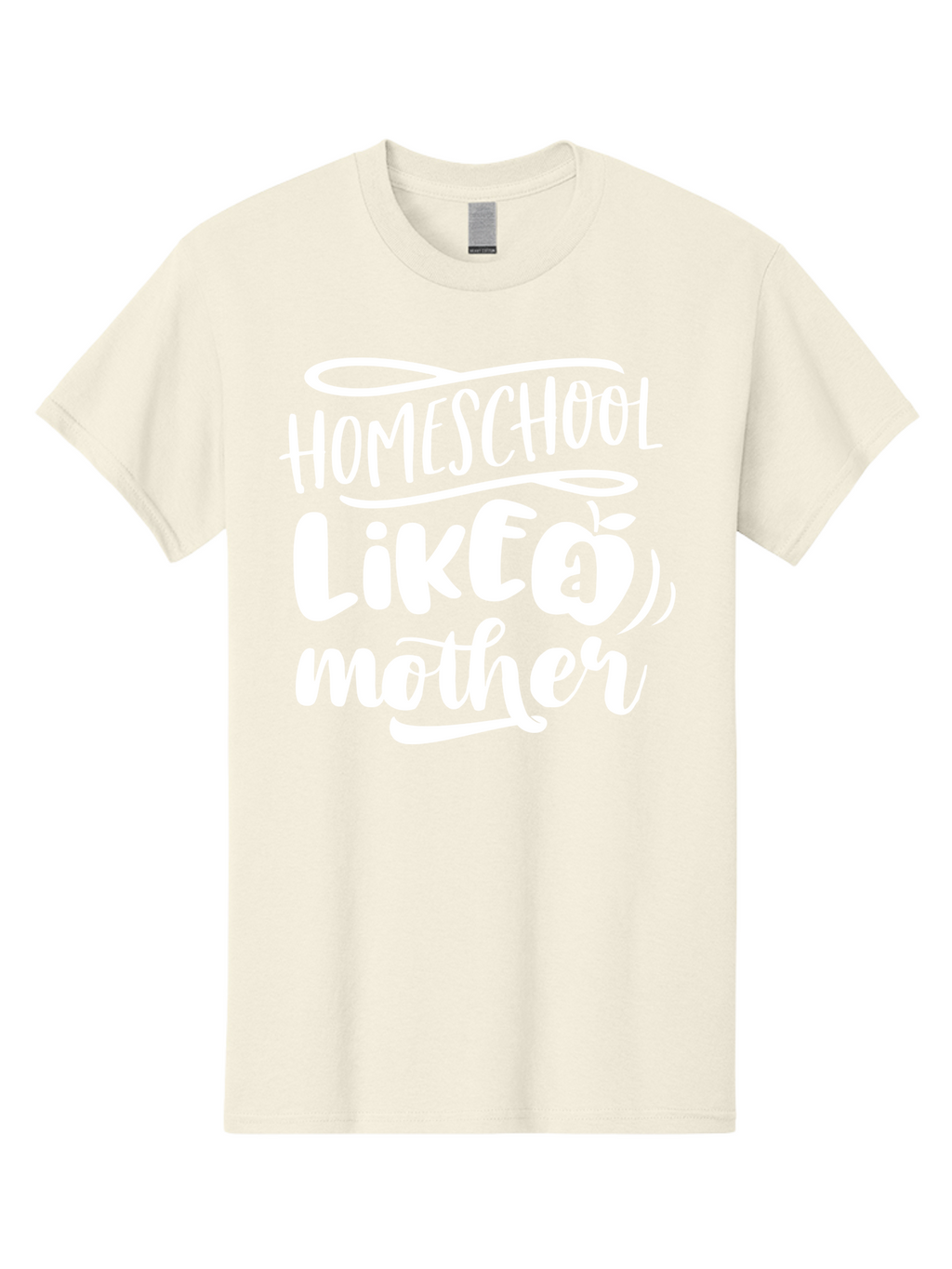 Homeschool-Like-A-Mother-1 Men'S Graphic Tee, 100% Cotton, Comfortable Casual Summer Wear, Machine Washable, Homeschool, Home Schooling, Motherhood, Education, Parenting, Quote, Inspirational Saying, Apple Symbol, Funny Text Aab360