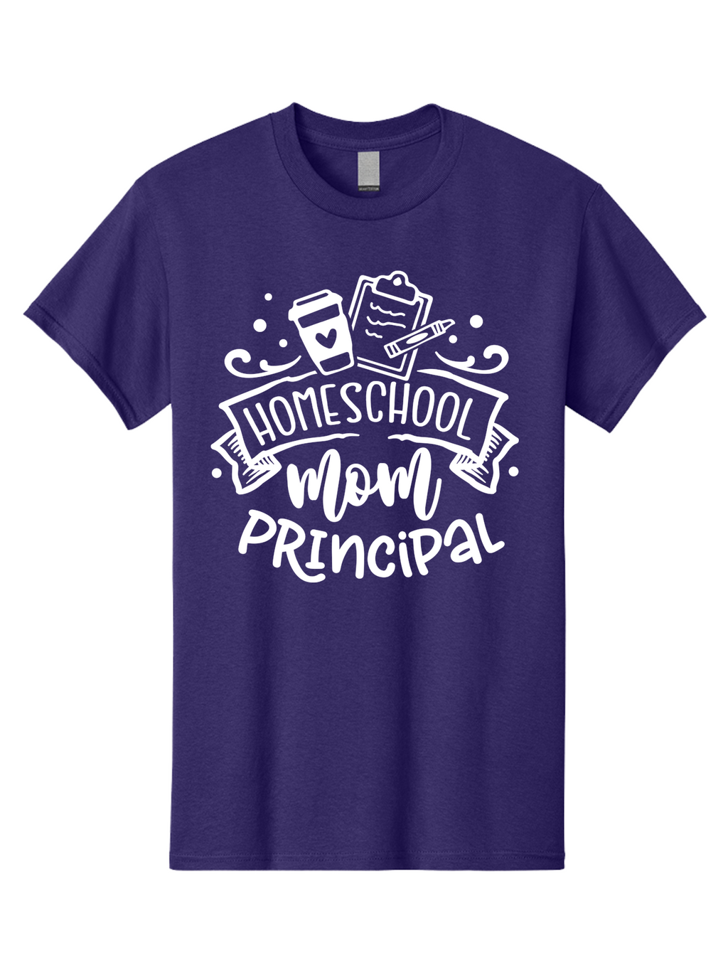 Homeschool-Mom-Principal-2 Men'S Graphic Tee, 100% Cotton, Comfortable Casual Summer Wear, Machine Washable, Homeschool Mom, Principal, Education, Homeschooling, Mom Life, Coffee Lover, Learning, Teaching, Parenting, Family, Kids, Aab377