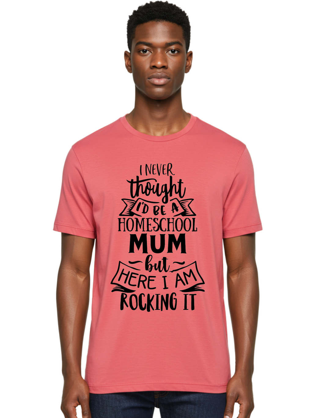 Homeschool-Mum-1 Men'S Graphic Tee, 100% Cotton, Comfortable Casual Summer Wear, Machine Washable, Homeschool Mum Quote, Inspirational Message, Parenting Journey, Homeschooling, Proud Moment, Education, Unconventional Path, Confident, Aab385