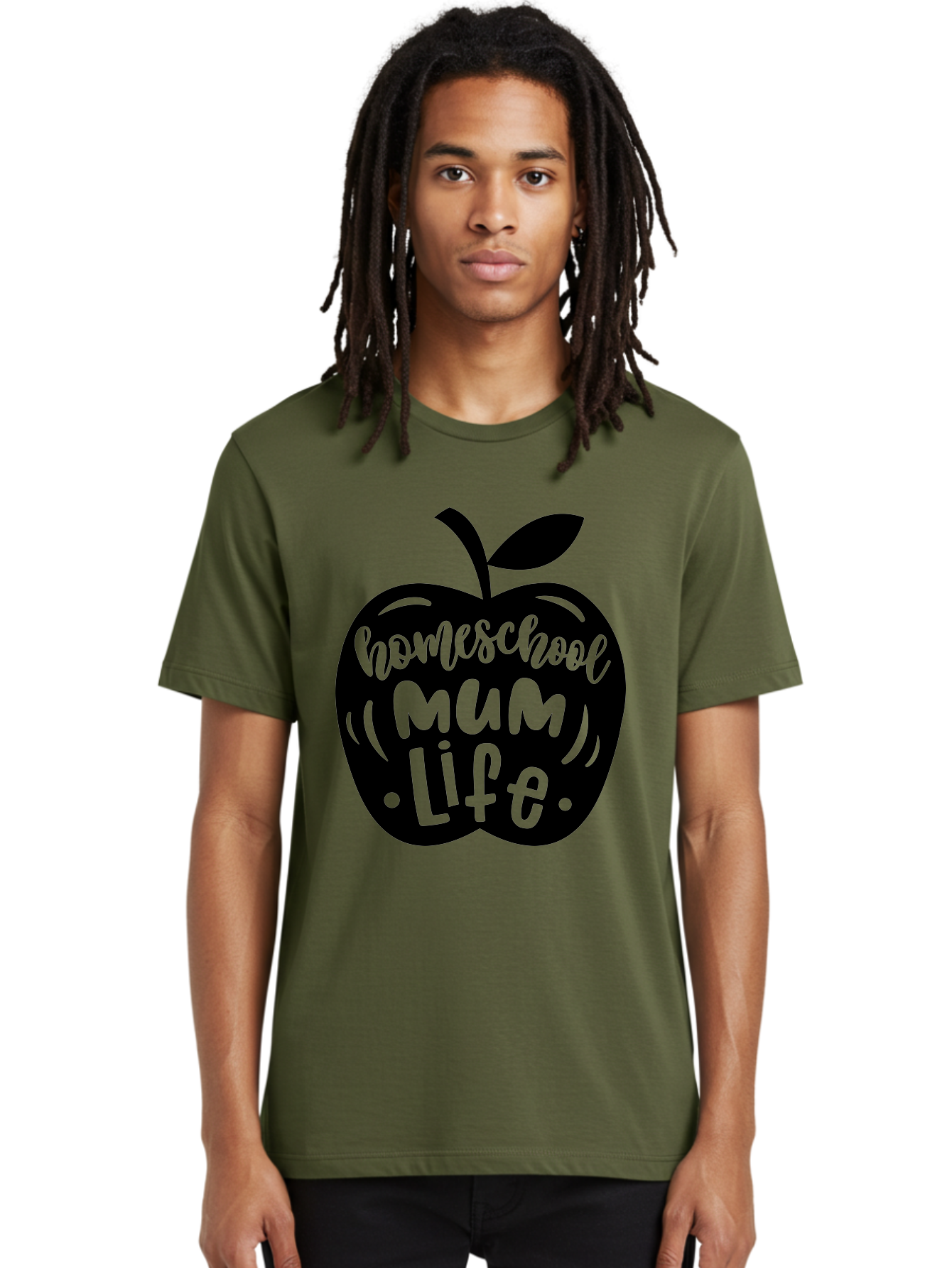 Homeschool-Mum-Life-1 Men'S Graphic Tee, 100% Cotton, Comfortable Casual Summer Wear, Machine Washable, Homeschooling, Parenting, Education, Motherhood, Lifestyle, Homeschool Mum Life, Apple Graphic, Mom Life Aab390