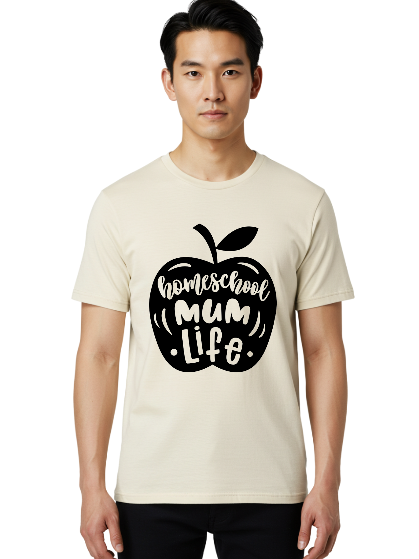Homeschool-Mum-Life-1 Men'S Graphic Tee, 100% Cotton, Comfortable Casual Summer Wear, Machine Washable, Homeschooling, Parenting, Education, Motherhood, Lifestyle, Homeschool Mum Life, Apple Graphic, Mom Life Aab390