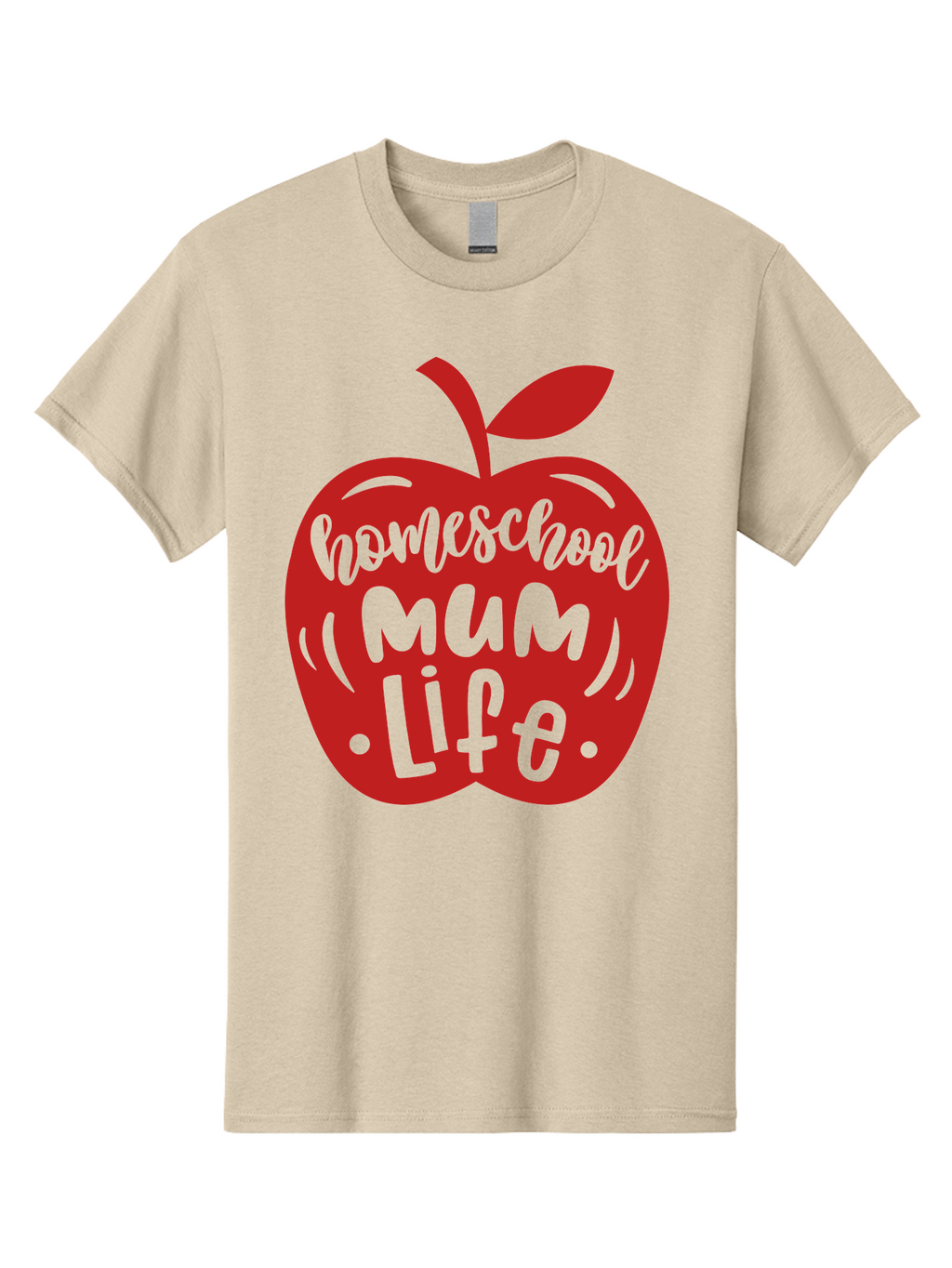 Homeschool-Mum-Life-2 Men'S Graphic Tee, 100% Cotton, Comfortable Casual Summer Wear, Machine Washable, Homeschooling, Parenting, Mom Life, Apple Graphic, Homeschool Mum, Education, Teaching, Motherhood, Family, Learning Aab391