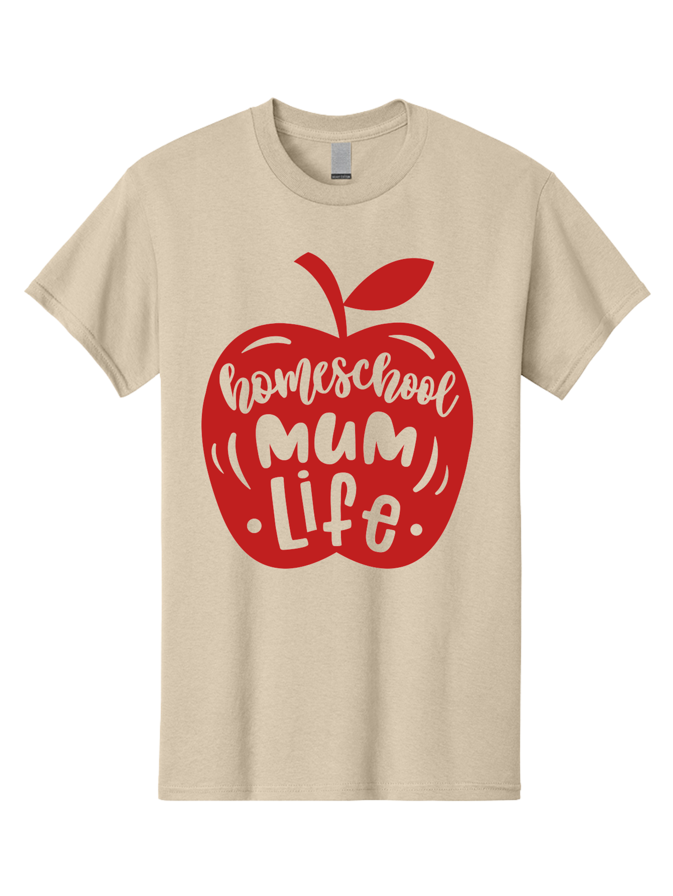 Homeschool-Mum-Life-2 Men'S Graphic Tee, 100% Cotton, Comfortable Casual Summer Wear, Machine Washable, Homeschooling, Parenting, Mom Life, Apple Graphic, Homeschool Mum, Education, Teaching, Motherhood, Family, Learning Aab391