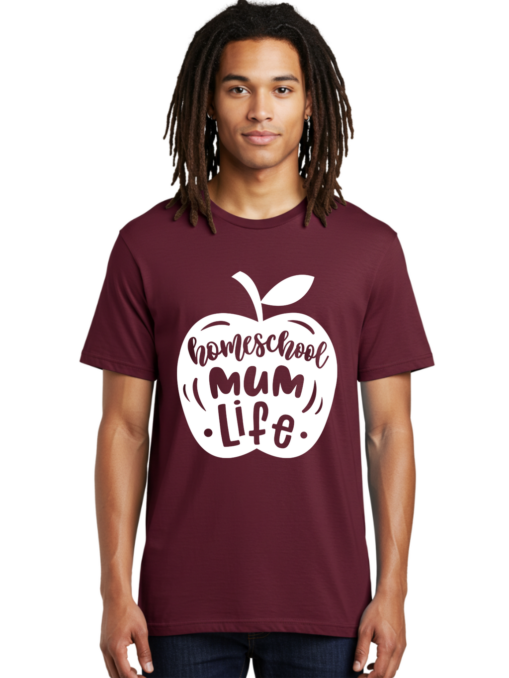 Homeschool-Mum-Life Men'S Graphic Tee, 100% Cotton, Comfortable Casual Summer Wear, Machine Washable, Homeschool Mum Life, Apple Graphic, Homeschooling Mother, Education, Parenting, Personalized Learning Aab392