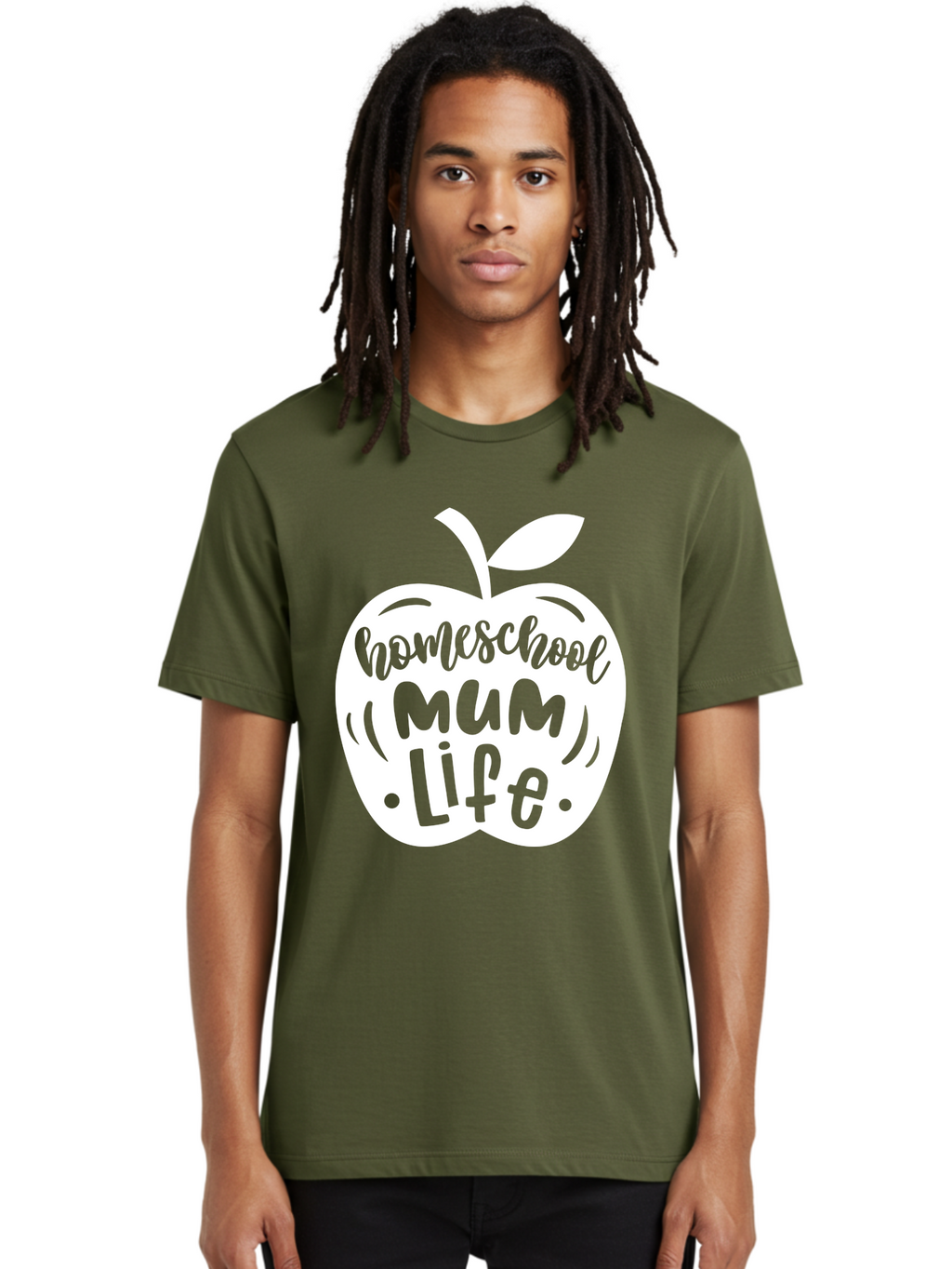 Homeschool-Mum-Life Men'S Graphic Tee, 100% Cotton, Comfortable Casual Summer Wear, Machine Washable, Homeschool Mum Life, Apple Graphic, Homeschooling Mother, Education, Parenting, Personalized Learning Aab392