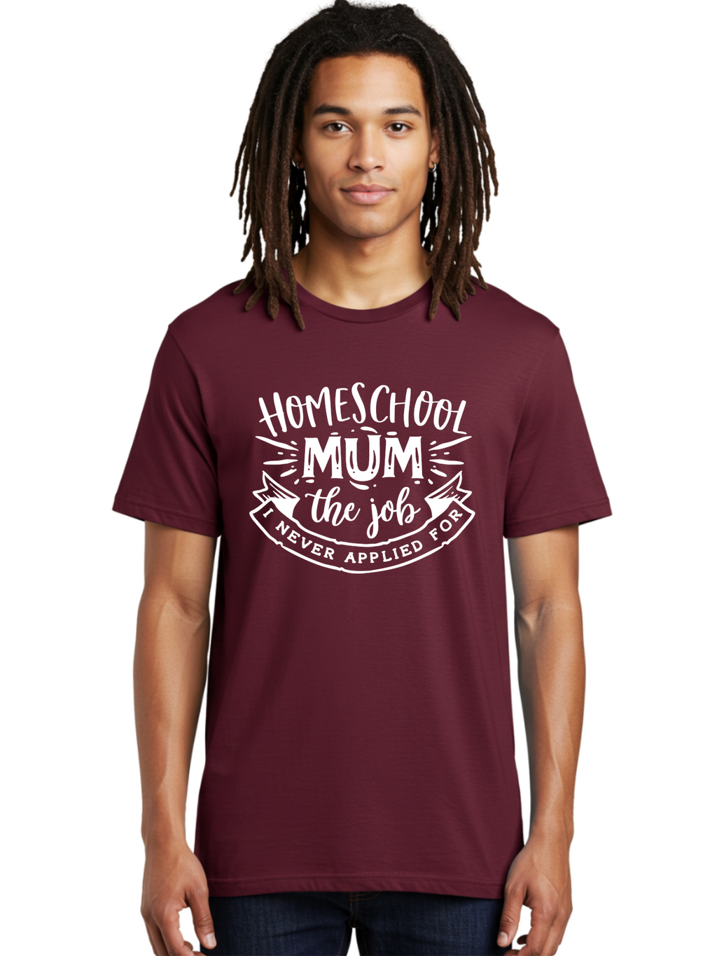 Homeschool-Mum-The-Job Men'S Graphic Tee, 100% Cotton, Comfortable Casual Summer Wear, Machine Washable, Homeschool Mom, Funny Quote, Humorous Design, Parenting Humor, Mom Life, Homeschooling, Parenting Quote, Mom Joke, Humorous Quote, Aab398