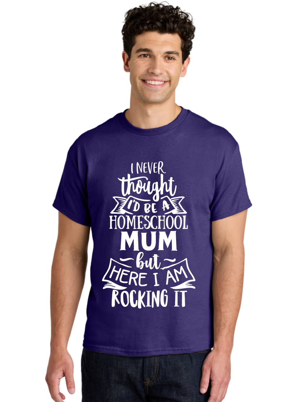 Homeschool-Mum Men'S Graphic Tee, 100% Cotton, Comfortable Casual Summer Wear, Machine Washable, Homeschool Mom, Parenting Quote, Homeschooling Inspiration, Mom Life, Funny Parenting, Inspirational Quote, Mom Quotes, Homeschooling Journey Aab399