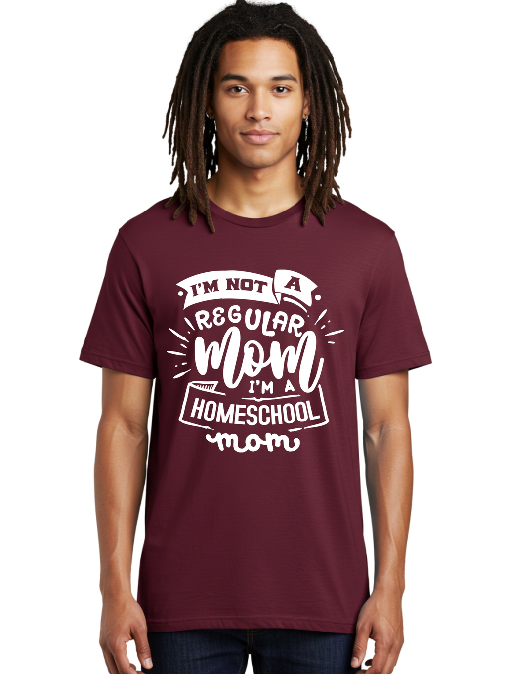 I-M-Not-A-Regular-Mom-I-M-A-Homeschool-Mom Men'S Graphic Tee, 100% Cotton, Comfortable Casual Summer Wear, Machine Washable, Homeschool Mom, Proud Parent, Alternative Education, Dedicated Mother, Homeschooling Lifestyle, Mom Quotes, Aab404