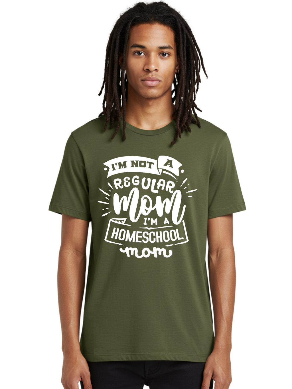 I-M-Not-A-Regular-Mom-I-M-A-Homeschool-Mom Men'S Graphic Tee, 100% Cotton, Comfortable Casual Summer Wear, Machine Washable, Homeschool Mom, Proud Parent, Alternative Education, Dedicated Mother, Homeschooling Lifestyle, Mom Quotes, Aab404