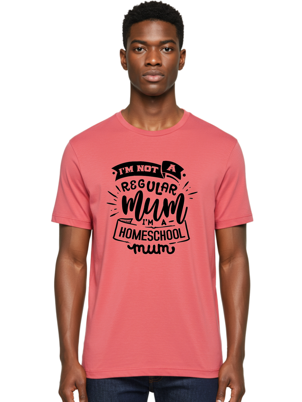 I-M-Not-A-Regular-Mum-I-M-A-Homeschool-Mum-1 Men'S Graphic Tee, 100% Cotton, Comfortable Casual Summer Wear, Machine Washable, Homeschool Mom, Proud Parent, Education At Home, Mom Life, Homeschooling Journey, Alternative Education, Aab405