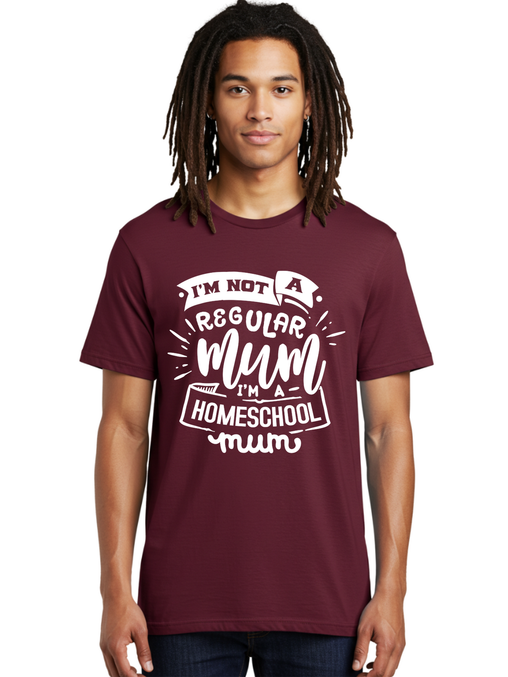 I-M-Not-A-Regular-Mum-I-M-A-Homeschool-Mum Men'S Graphic Tee, 100% Cotton, Comfortable Casual Summer Wear, Machine Washable, Homeschool Mom, Proud Parent, Alternative Education, Mom Life, Homeschooling, Parenting Tips, Education At Home, Aab406