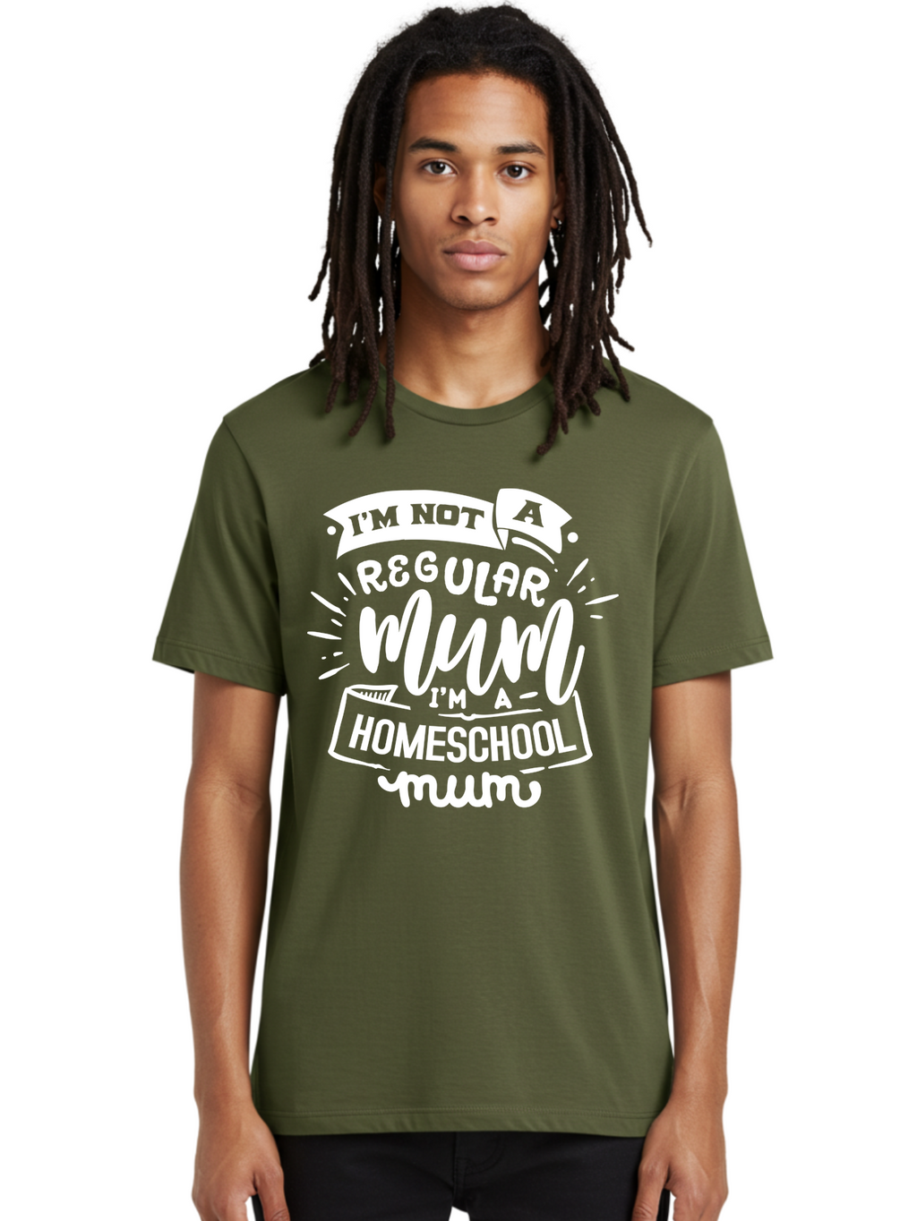 I-M-Not-A-Regular-Mum-I-M-A-Homeschool-Mum Men'S Graphic Tee, 100% Cotton, Comfortable Casual Summer Wear, Machine Washable, Homeschool Mom, Proud Parent, Alternative Education, Mom Life, Homeschooling, Parenting Tips, Education At Home, Aab406