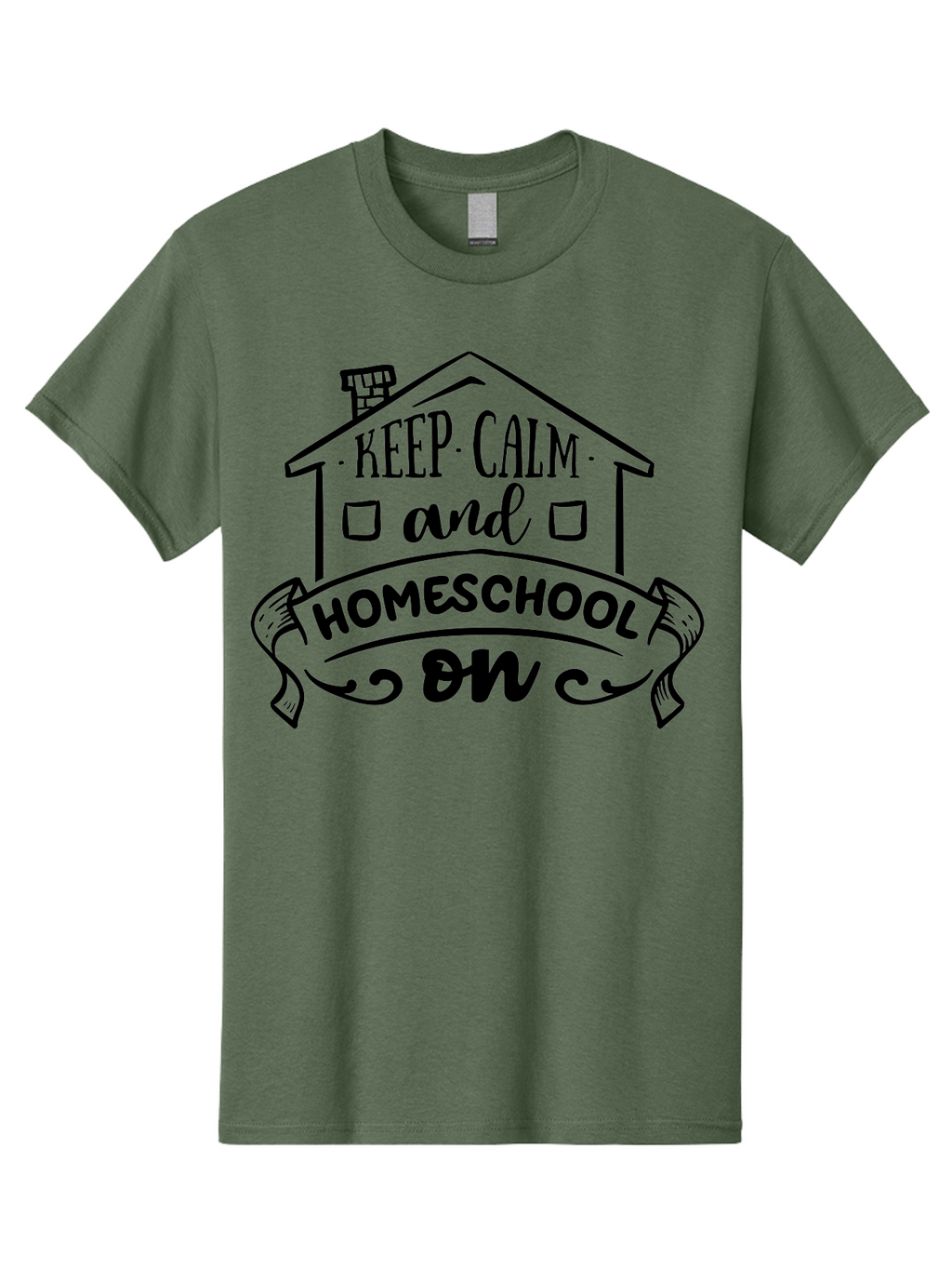 Keep-Calm-And-Homeschool-On-1 Men'S Graphic Tee, 100% Cotton, Comfortable Casual Summer Wear, Machine Washable, Homeschooling Inspiration, Keep Calm, Homeschool On, Home Education, Personalized Learning, Alternative Education, Family Learning, Aab407