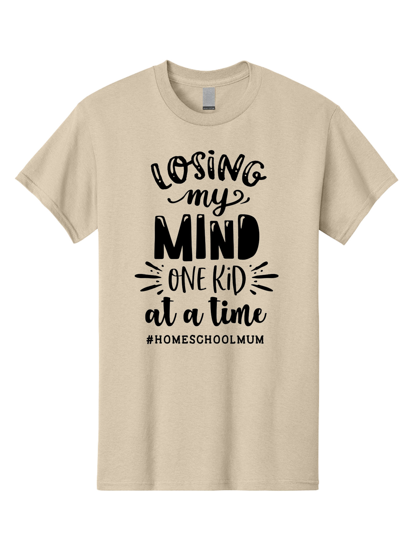 Losing-My-Mind-One-Kid-At-A-Time-1 Men'S Graphic Tee, 100% Cotton, Comfortable Casual Summer Wear, Machine Washable, Humorous Homeschool Mom Quote, Funny Parenting Phrase, Relatable Mom Joke, Homeschooling Struggles, Parenting Humor, Mom Life Aab409