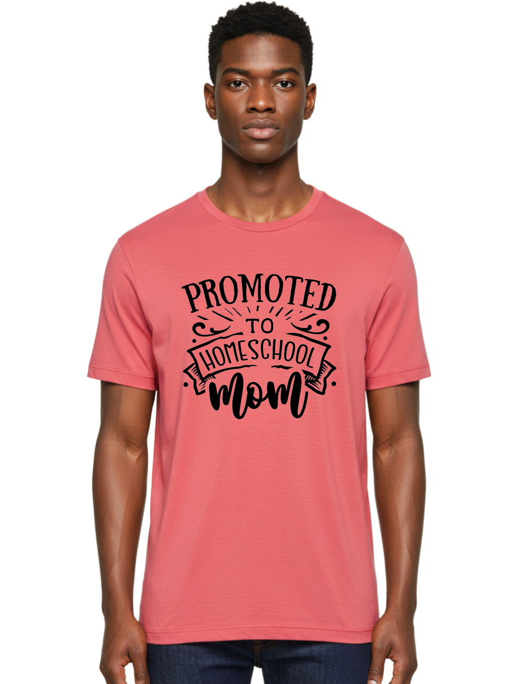 Promoted-To-Homeschool-Mom-1 Men'S Graphic Tee, 100% Cotton, Comfortable Casual Summer Wear, Machine Washable, Homeschool Mom, Parenting Journey, Motherhood Goals, Homeschooling, Mom Life, Parenting Tips, Family Bonding, Education At Home Aab417