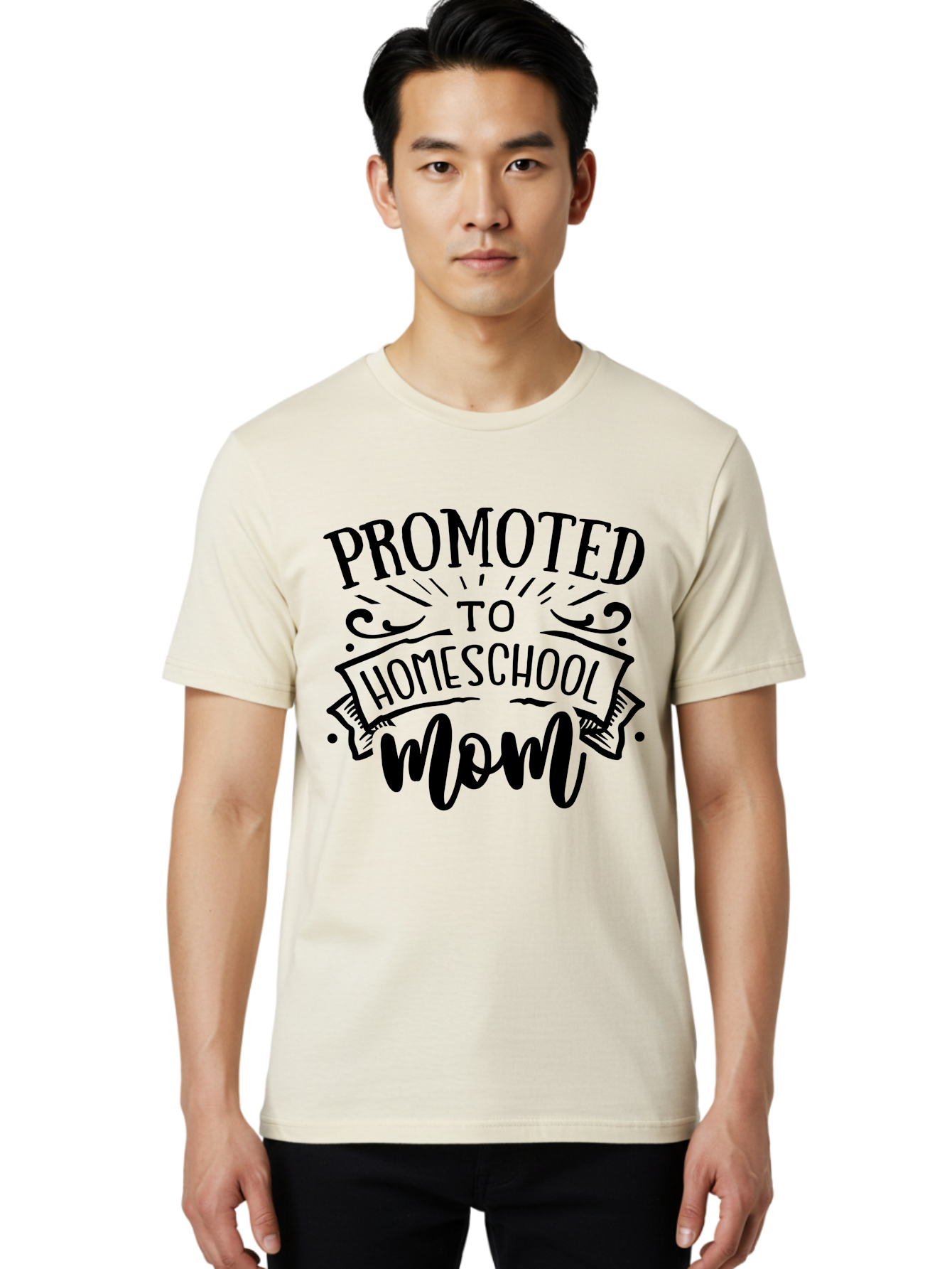 Promoted-To-Homeschool-Mom-1 Men'S Graphic Tee, 100% Cotton, Comfortable Casual Summer Wear, Machine Washable, Homeschool Mom, Parenting Journey, Motherhood Goals, Homeschooling, Mom Life, Parenting Tips, Family Bonding, Education At Home Aab417