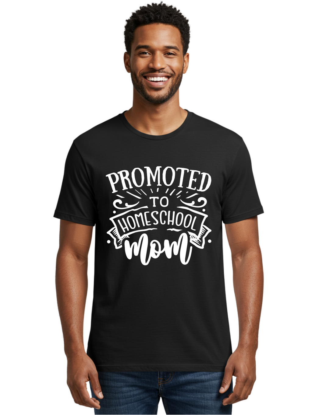 Promoted-To-Homeschool-Mom Men'S Graphic Tee, 100% Cotton, Comfortable Casual Summer Wear, Machine Washable, Homeschool Mom, Education At Home, Parenting Journey, Alternative Schooling, Mom Life, Family Learning, Personalized Education, Aab418