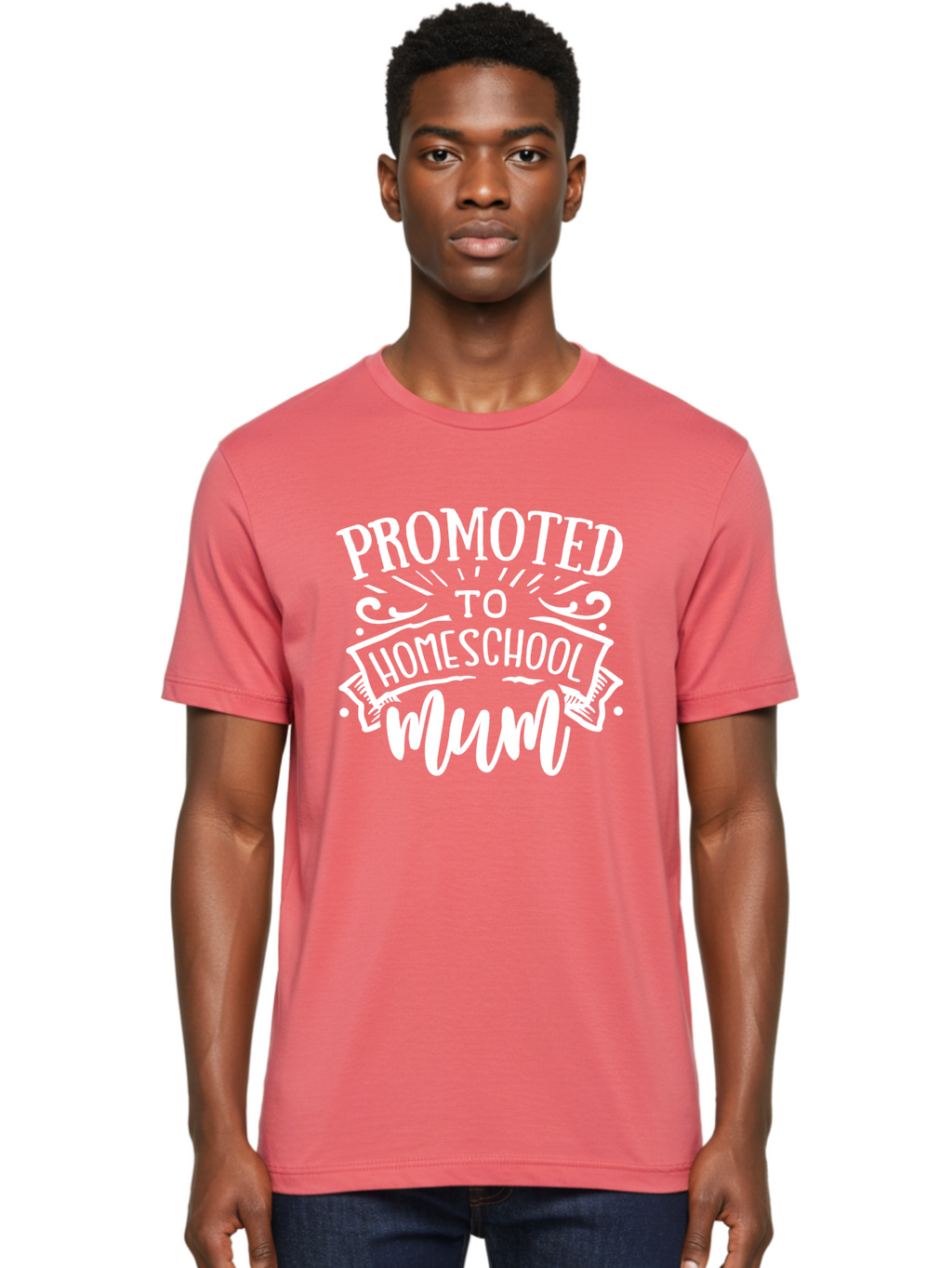 Promoted-To-Homeschool-Mum Men'S Graphic Tee, 100% Cotton, Comfortable Casual Summer Wear, Machine Washable, Homeschool Mom, Promoted To Homeschool Mum, Homeschooling, Mom Life, Parenting, Education, Funny Quote, Humorous Saying Aab420
