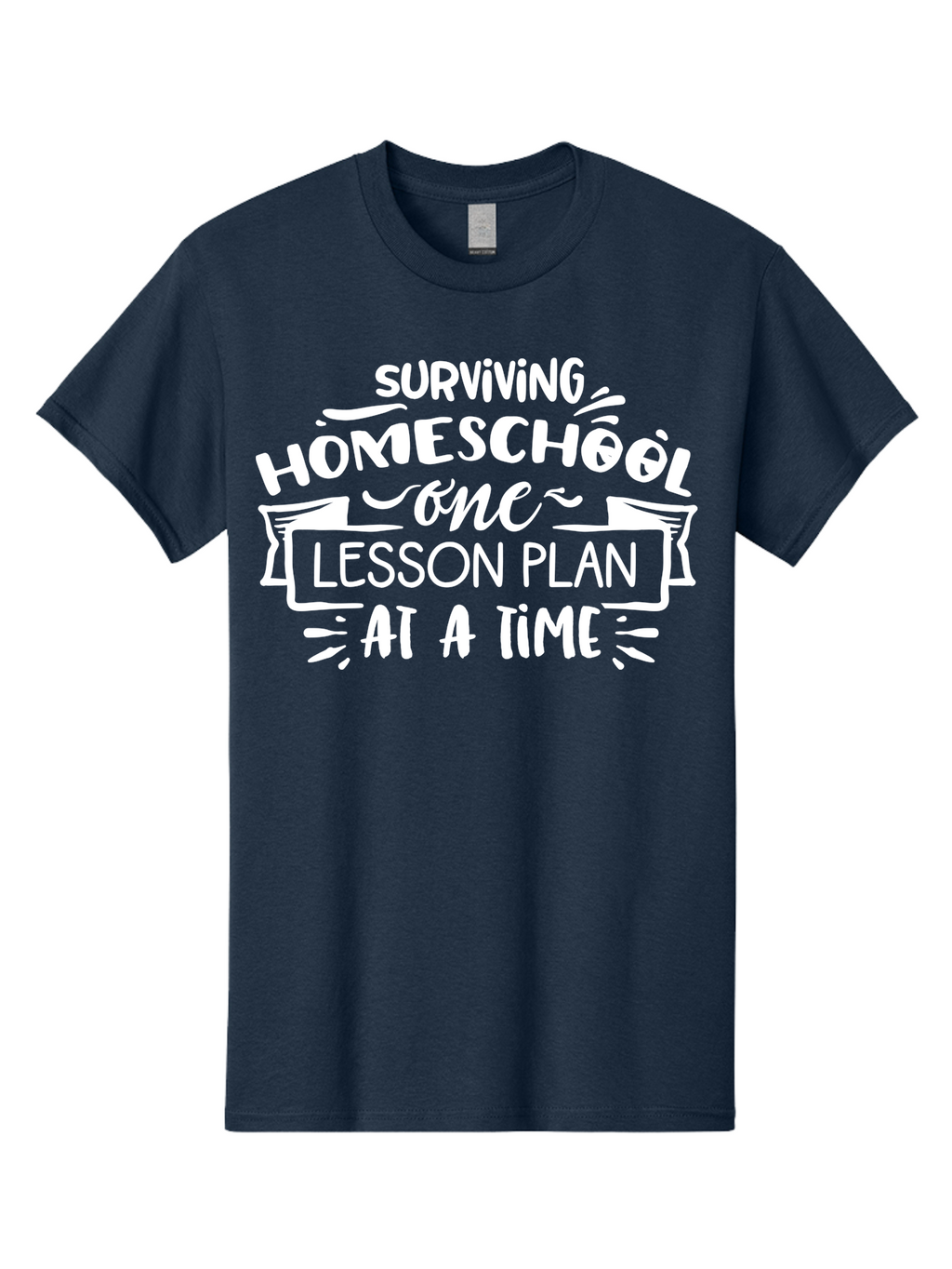 Surviving-Homeschool-7 Men'S Graphic Tee, 100% Cotton, Comfortable Casual Summer Wear, Machine Washable, Homeschool Survival, Homeschooling, Lesson Planning, Education, Teaching, Parenting, Humorous Quote, Inspirational Quote, Teaching Tip Aab438