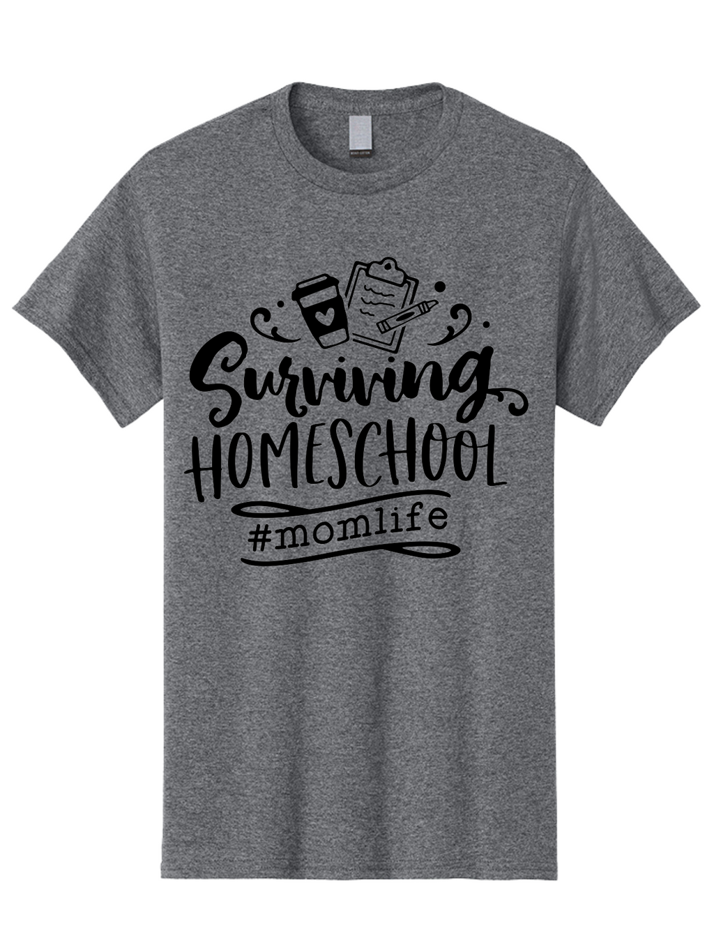 Surviving-Homeschool Men'S Graphic Tee, 100% Cotton, Comfortable Casual Summer Wear, Machine Washable, Homeschooling, Mom Life, Parenting, Education, Coffee Culture, Momlife, Modern Parenting, Family Life, Homeschool Mom Aab441