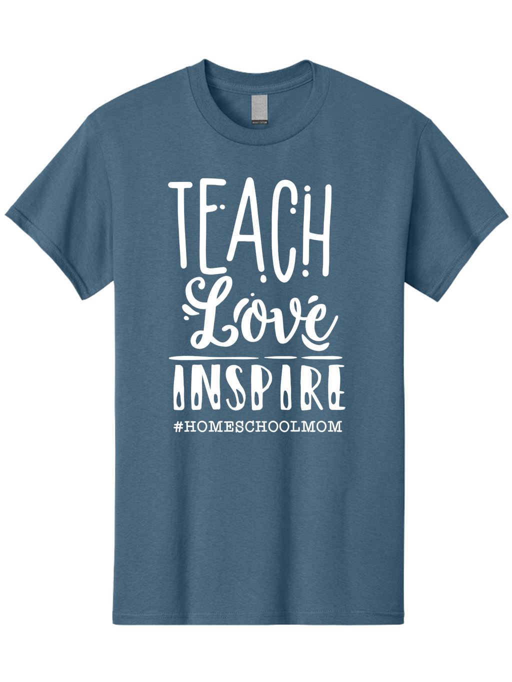 Teach-Love-Inspire-2 Men'S Graphic Tee, 100% Cotton, Comfortable Casual Summer Wear, Machine Washable, Homeschool Mom, Inspirational Quote, Teaching With Love, Homeschooling Inspiration, Motivational Phrase, Teaching Inspiration, Aab443