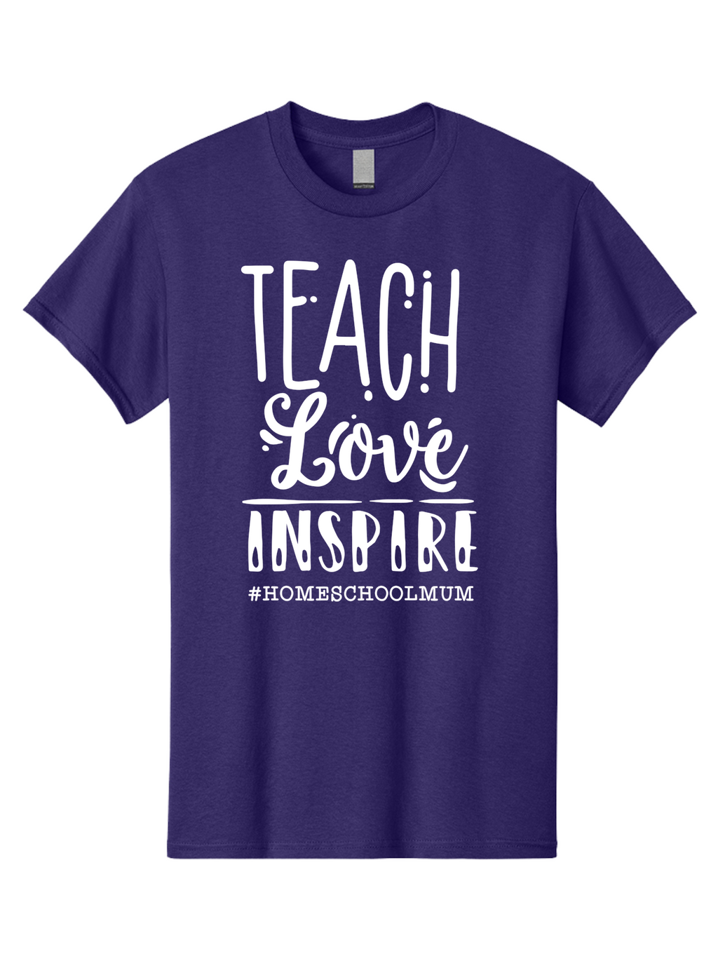 Teach-Love-Inspire Men'S Graphic Tee, 100% Cotton, Comfortable Casual Summer Wear, Machine Washable, Inspirational Quote, Teaching With Love, Homeschooling Mom, Educational Motivation, Teaching Inspiration, Loving Teacher, Homeschool Mum, Aab445