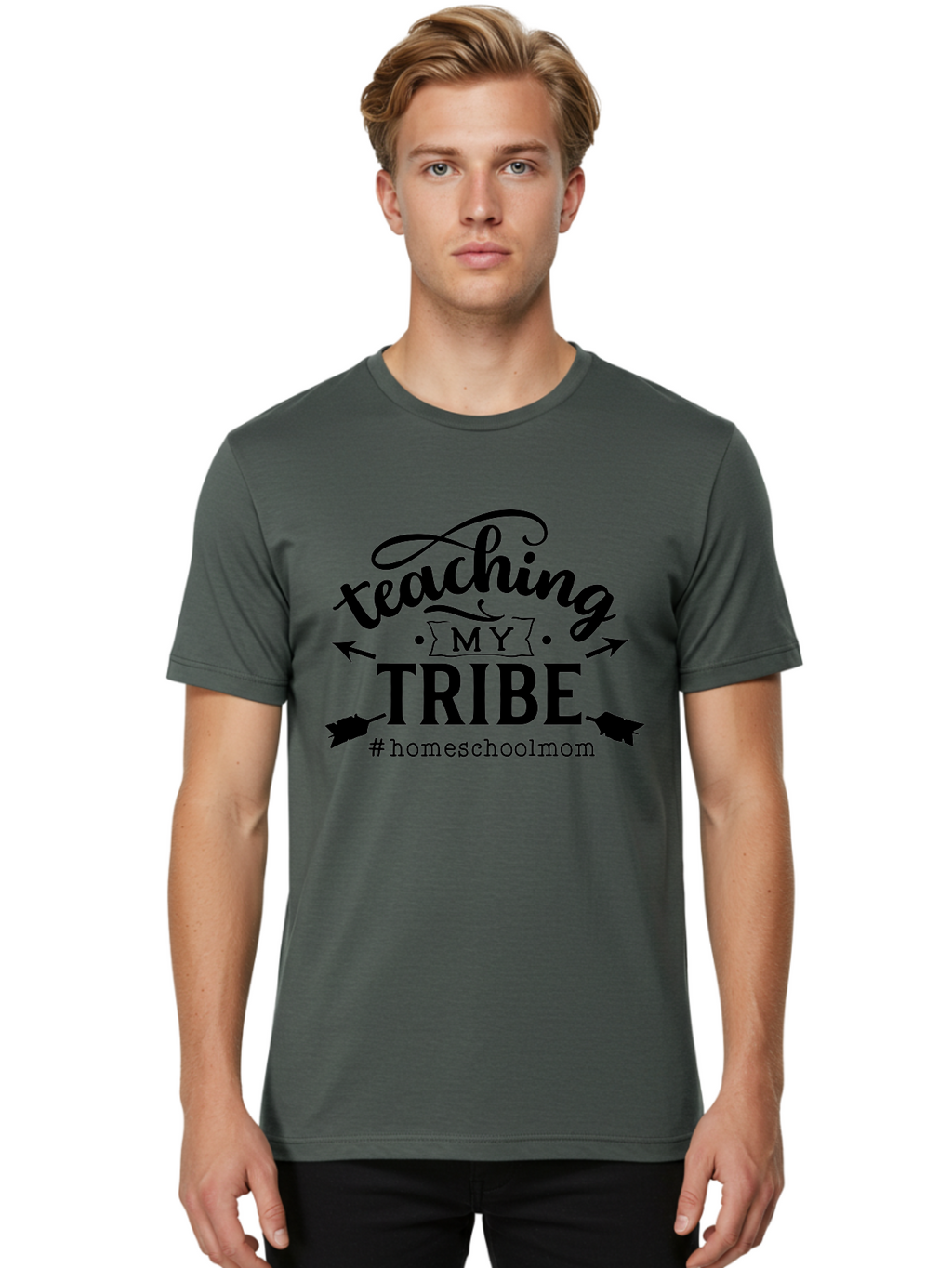 Teaching-My-Tribe-3 Men'S Graphic Tee, 100% Cotton, Comfortable Casual Summer Wear, Machine Washable, Homeschool Mom, Teaching My Tribe, Homeschooling, Parenting, Education, #Homeschoolmom Aab448