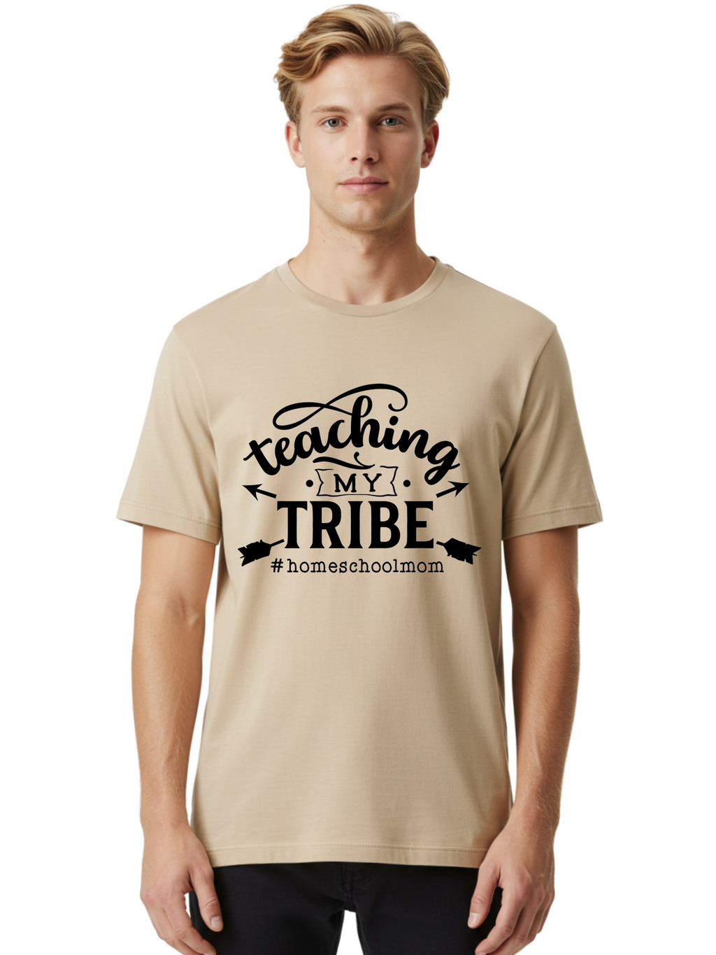 Teaching-My-Tribe-3 Men'S Graphic Tee, 100% Cotton, Comfortable Casual Summer Wear, Machine Washable, Homeschool Mom, Teaching My Tribe, Homeschooling, Parenting, Education, #Homeschoolmom Aab448