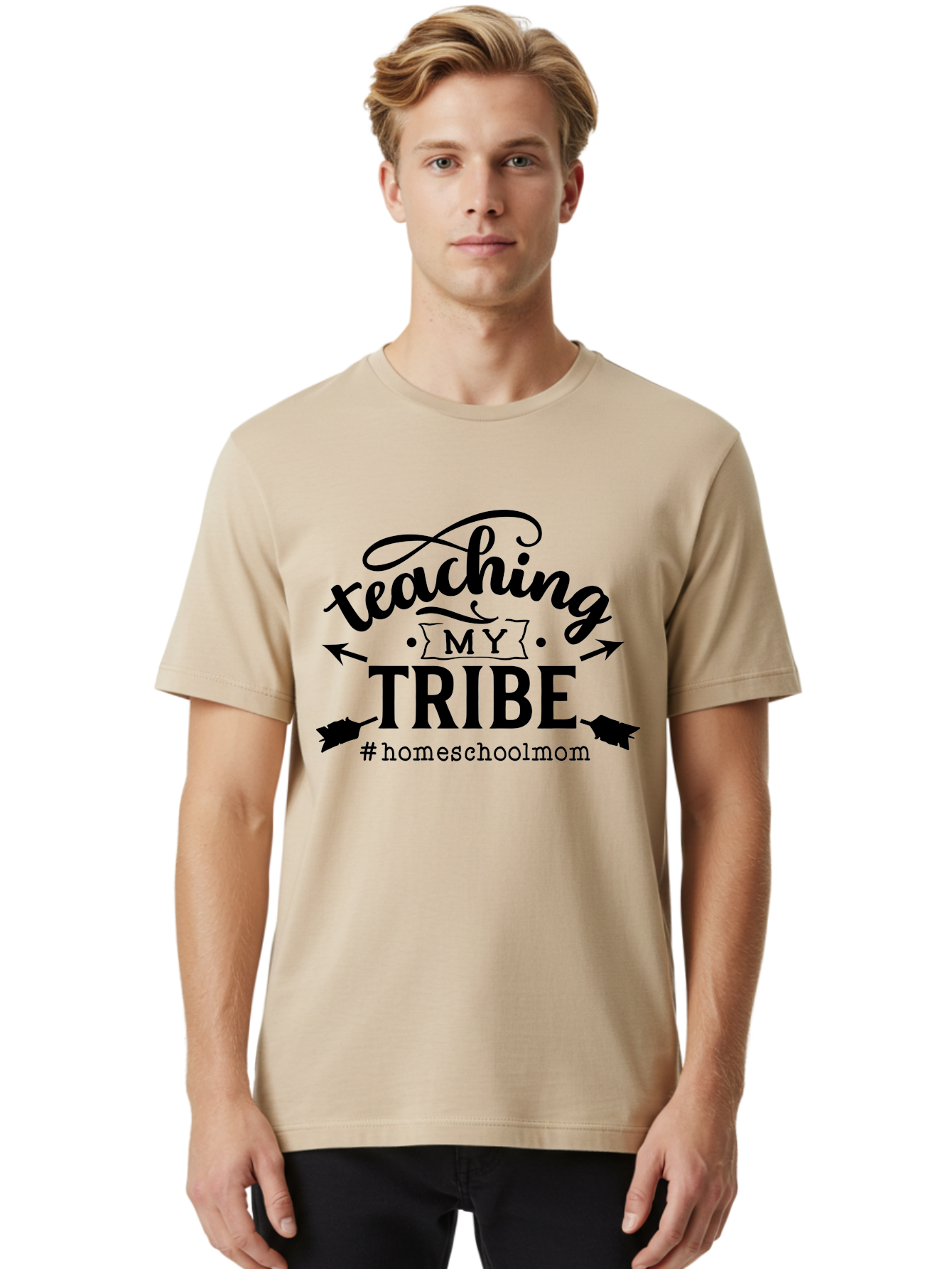 Teaching-My-Tribe-3 Men'S Graphic Tee, 100% Cotton, Comfortable Casual Summer Wear, Machine Washable, Homeschool Mom, Teaching My Tribe, Homeschooling, Parenting, Education, #Homeschoolmom Aab448